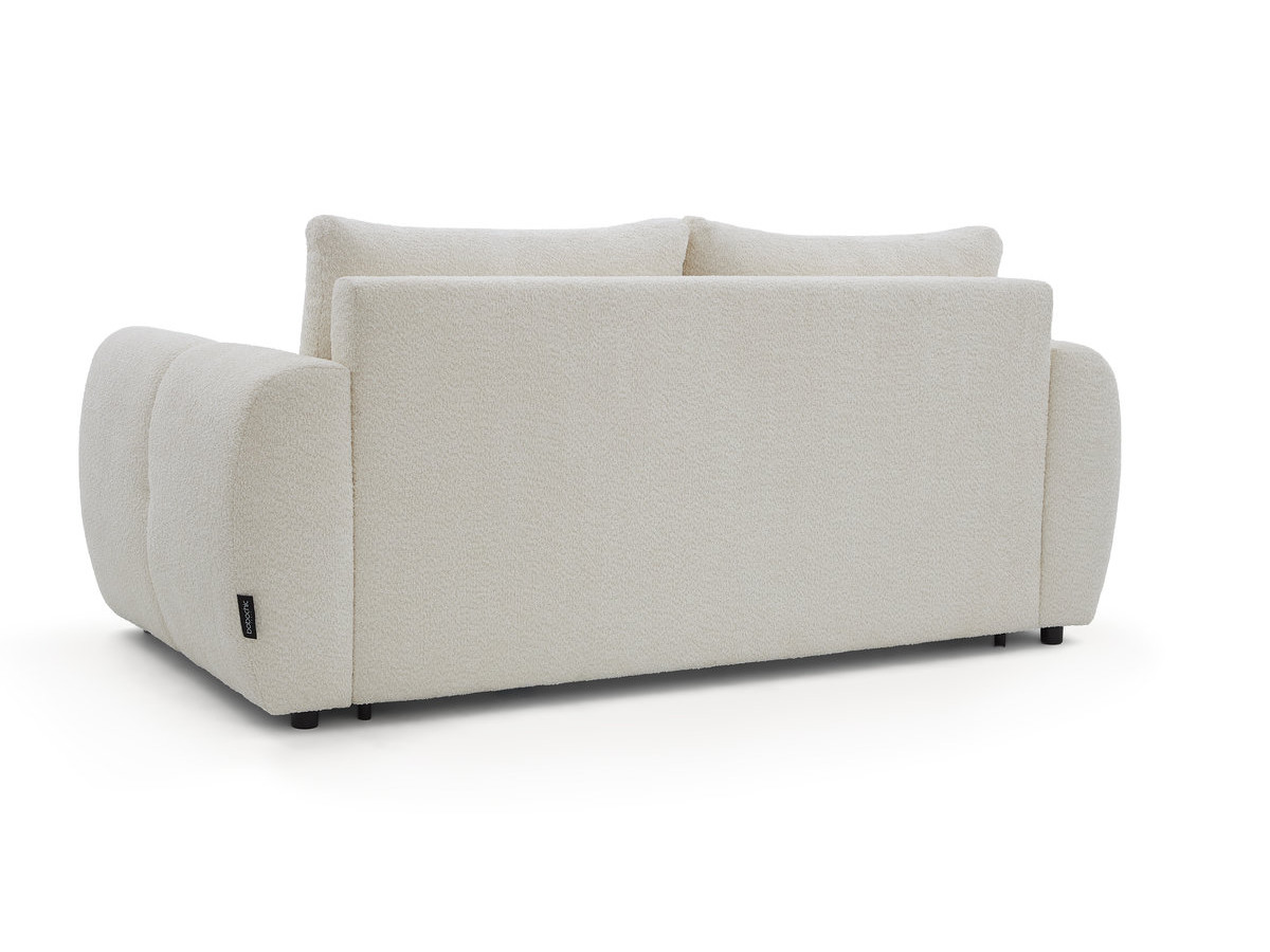 Bobochic Fuji Schlafsofa 3-Sitzer Bouclé-Stoff Weiß