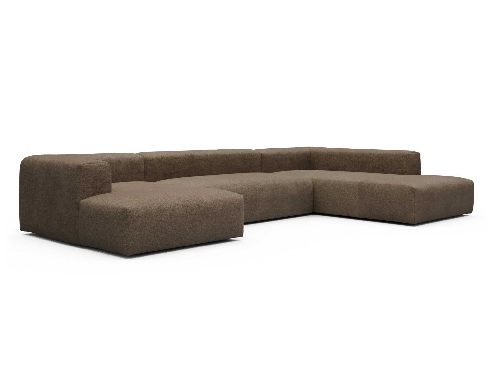 Skandi Home Wohnlandschaft Fred Relax-Ecke rechts mit 2-Sitzer und Chaiselongue links Aivi-Khaki-Brown moebelfaktor