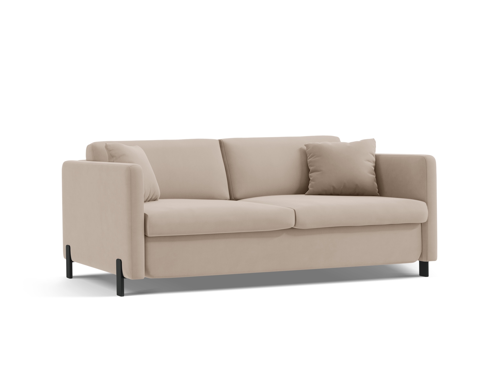 Micadoni Schlafsofa Gloria 2-Sitzer Samt Salvador Beige