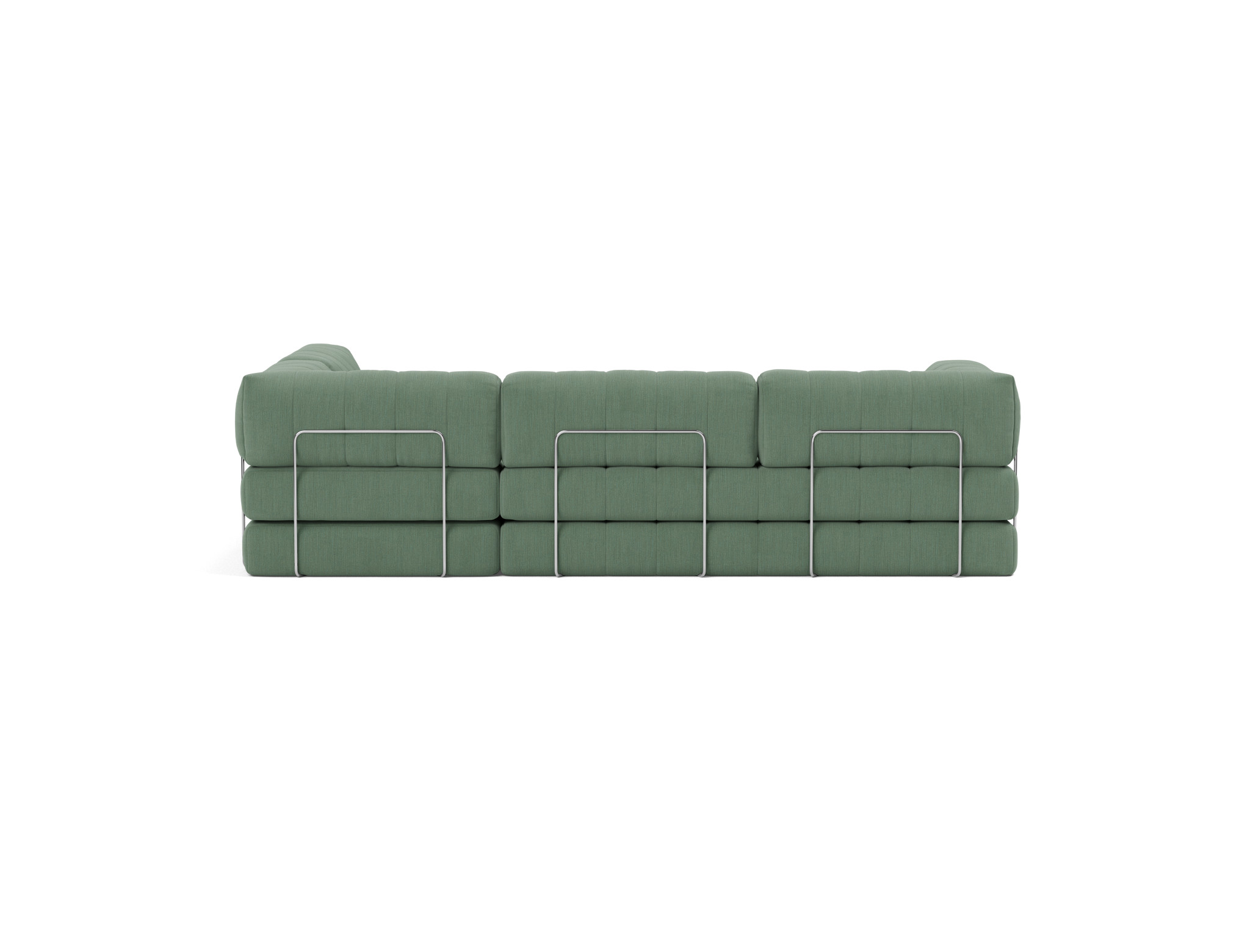 Eck-Schlafsofa CozyPad L-Form mit Armlehne Flachgewebe Elegance 518-Green