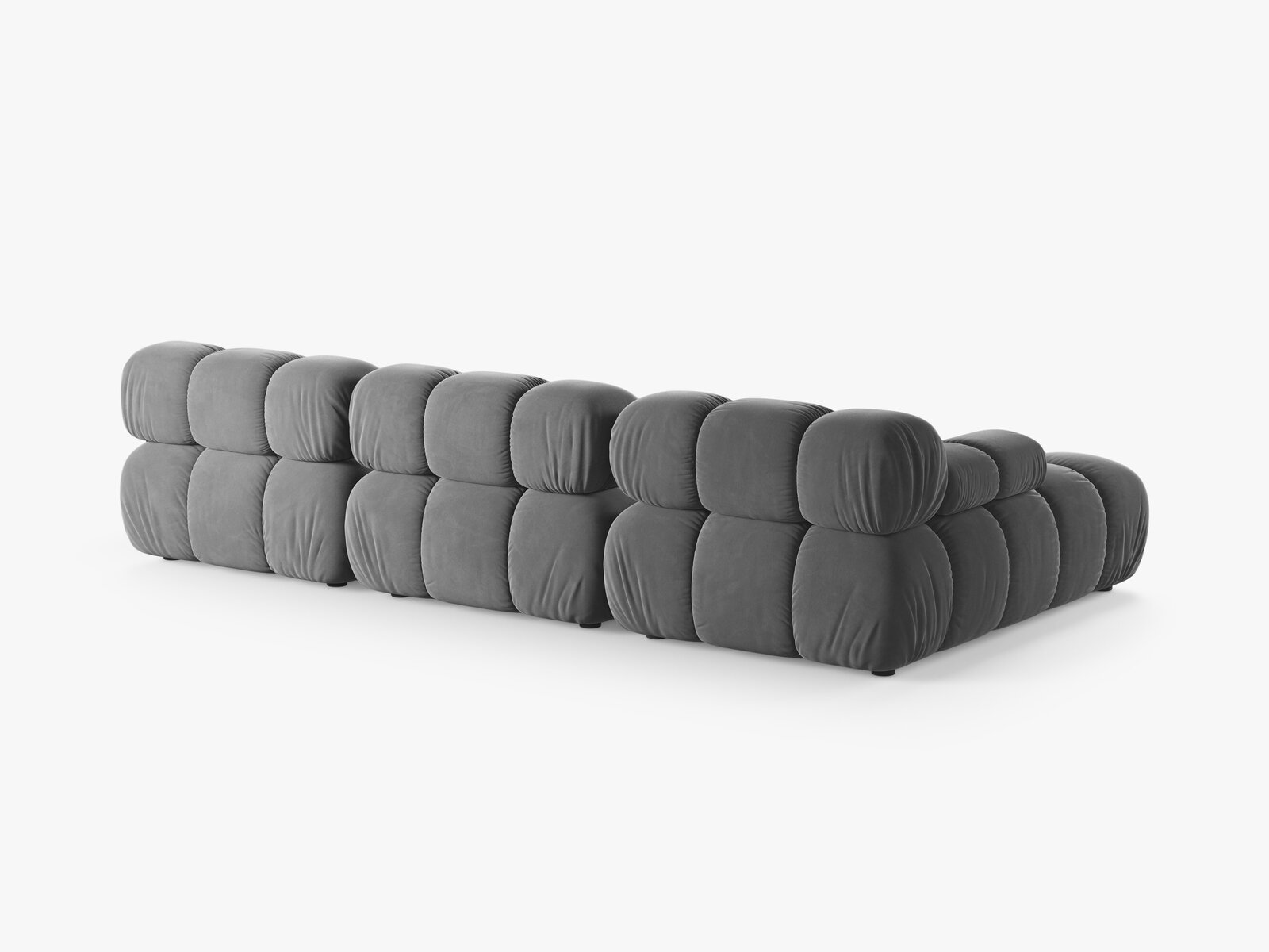 Micadoni Modulares Ecksofa Bellis 4-Sitzer Links Samt Venus Hellgrau