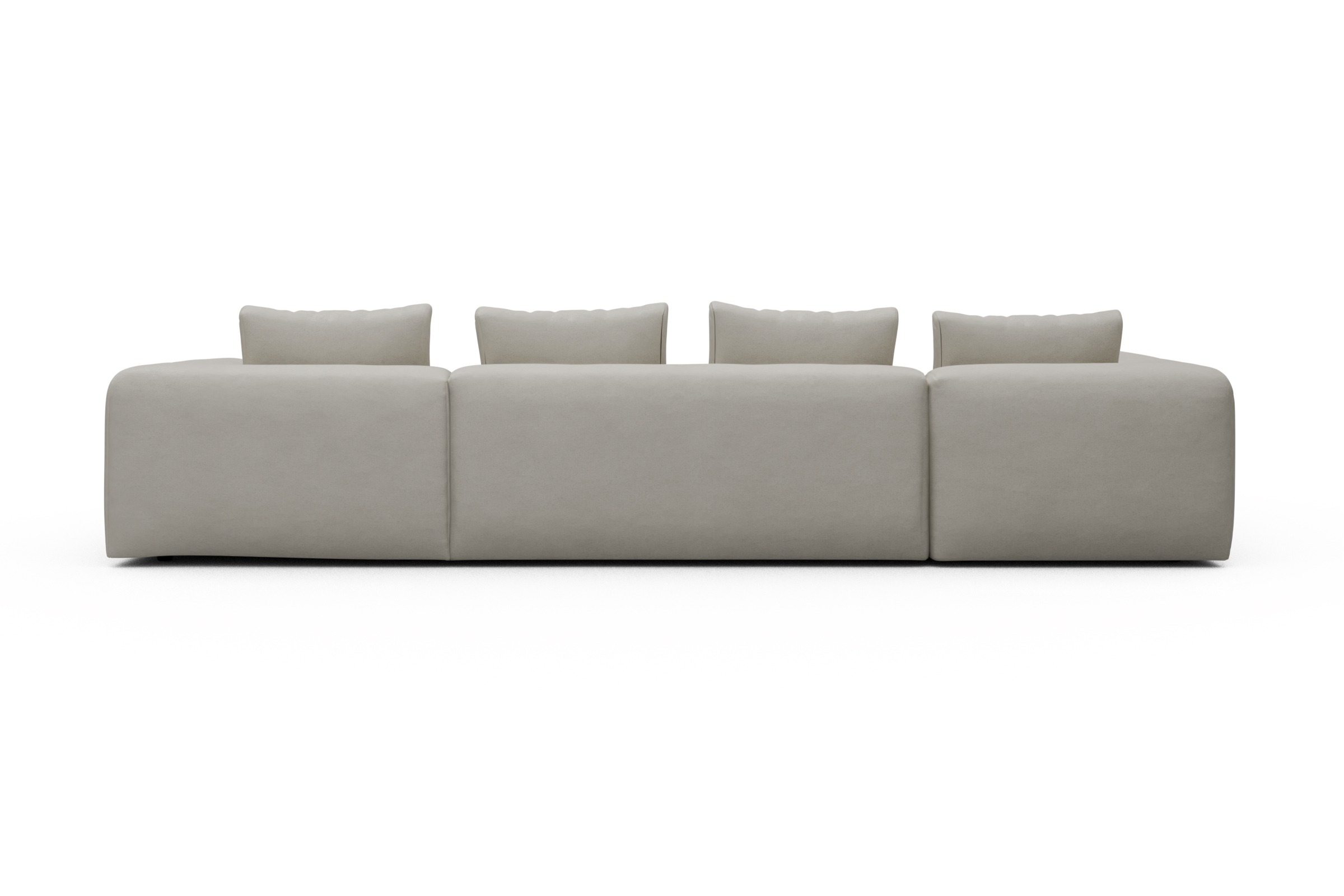 Wohnlandschaft Fred Chaiselongue rechts mit 2-Sitzer und lange Armlehne links Denari-Clean-Beige