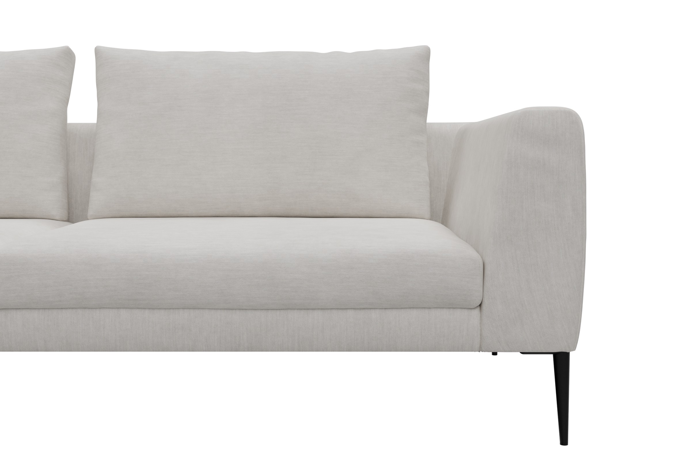 Ecksofa Paul Relax-Ecke links mit 3-Sitzer Flachgewebe Vivus 574-Dusty-Off-White