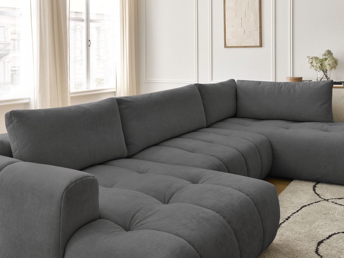 Bobochic Fuji Wohnlandschaft Stoff Dunkelgrau Ecke links