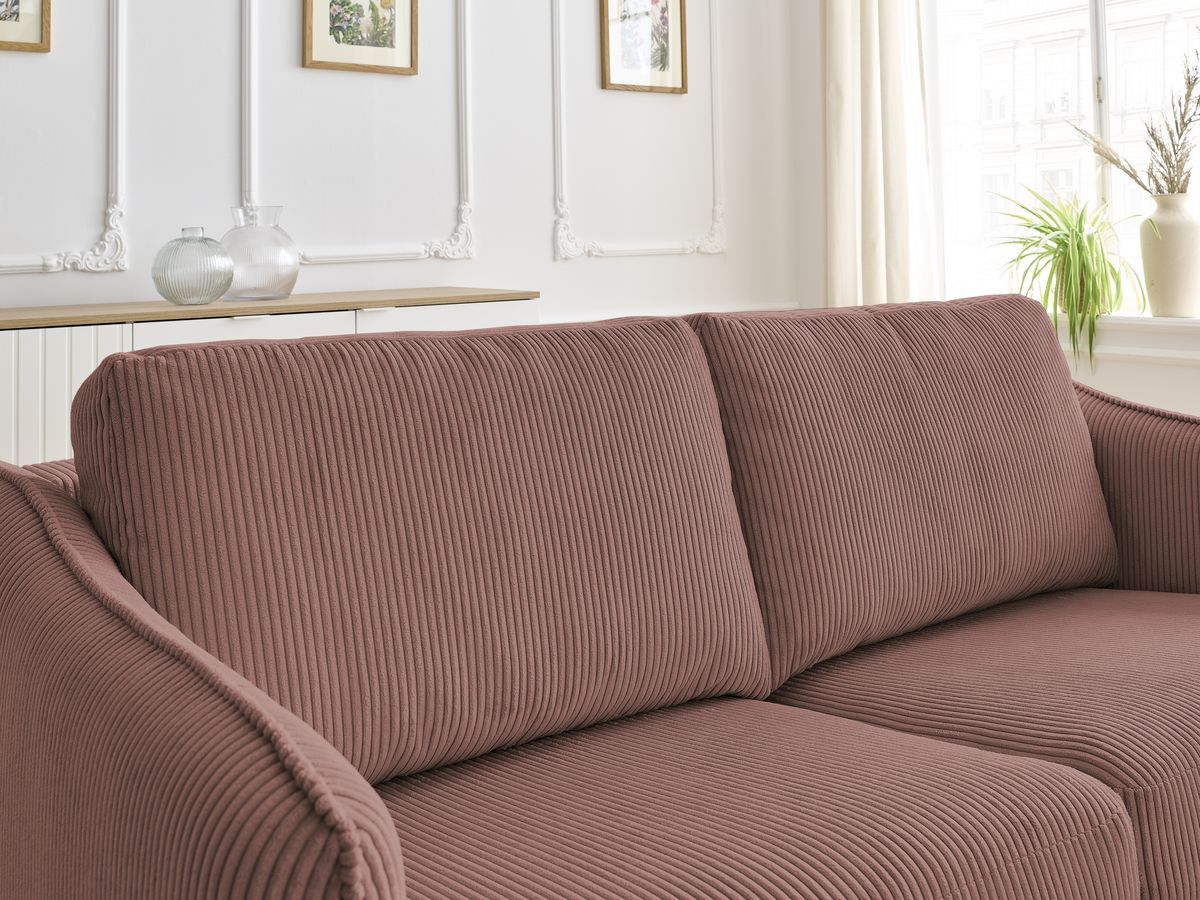 Bobochic Lenny Schlafsofa 3-Sitzer Cordsamt Rosa