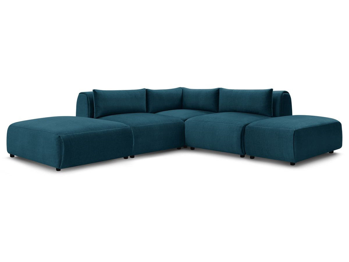 Bobochic Jeanne Ecksofa 271 × 300 cm Samt Dunkelblau