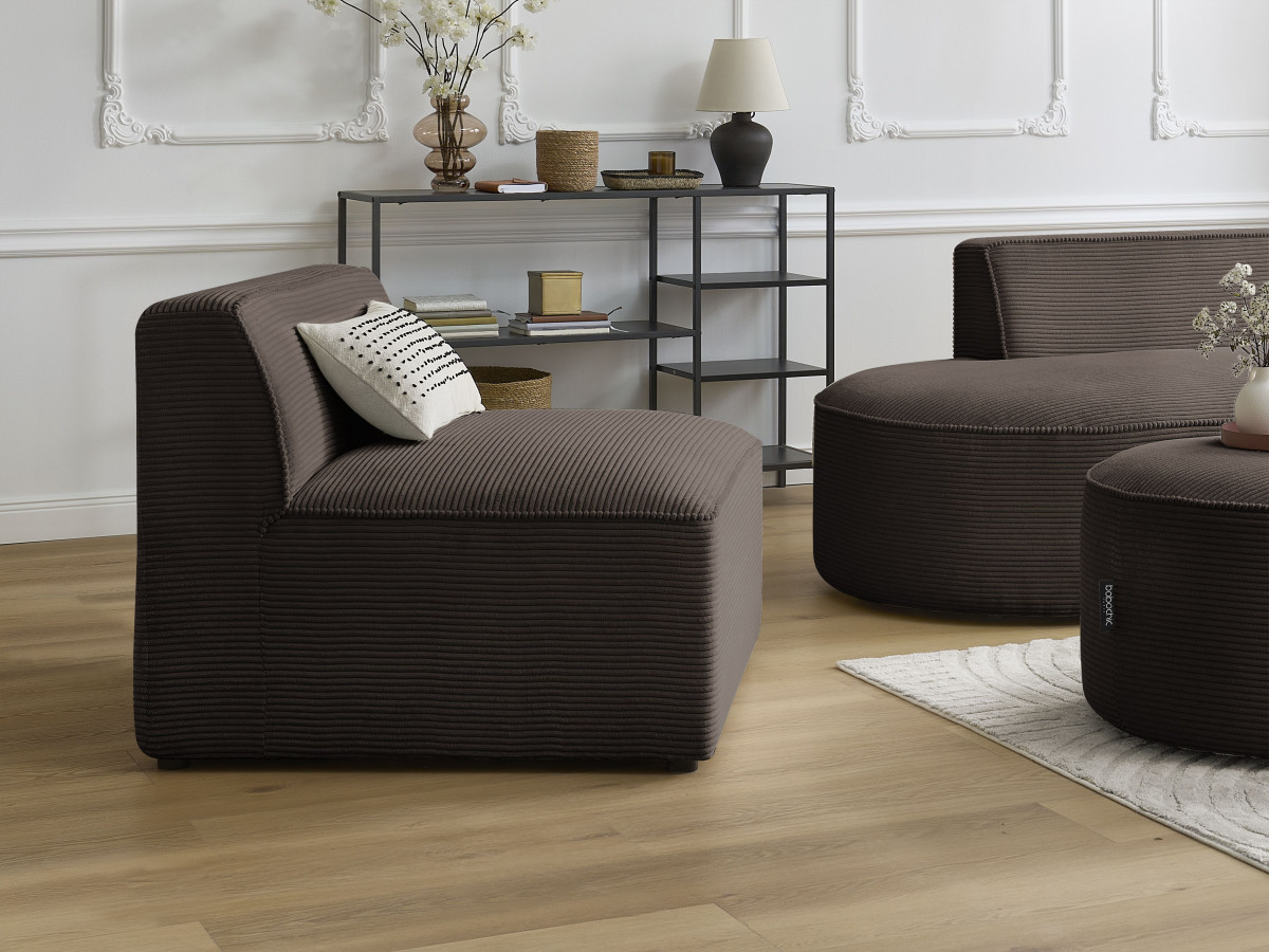 Bobochic Rousseau Sofamodul 1-Sitzer Cordsamt Braun