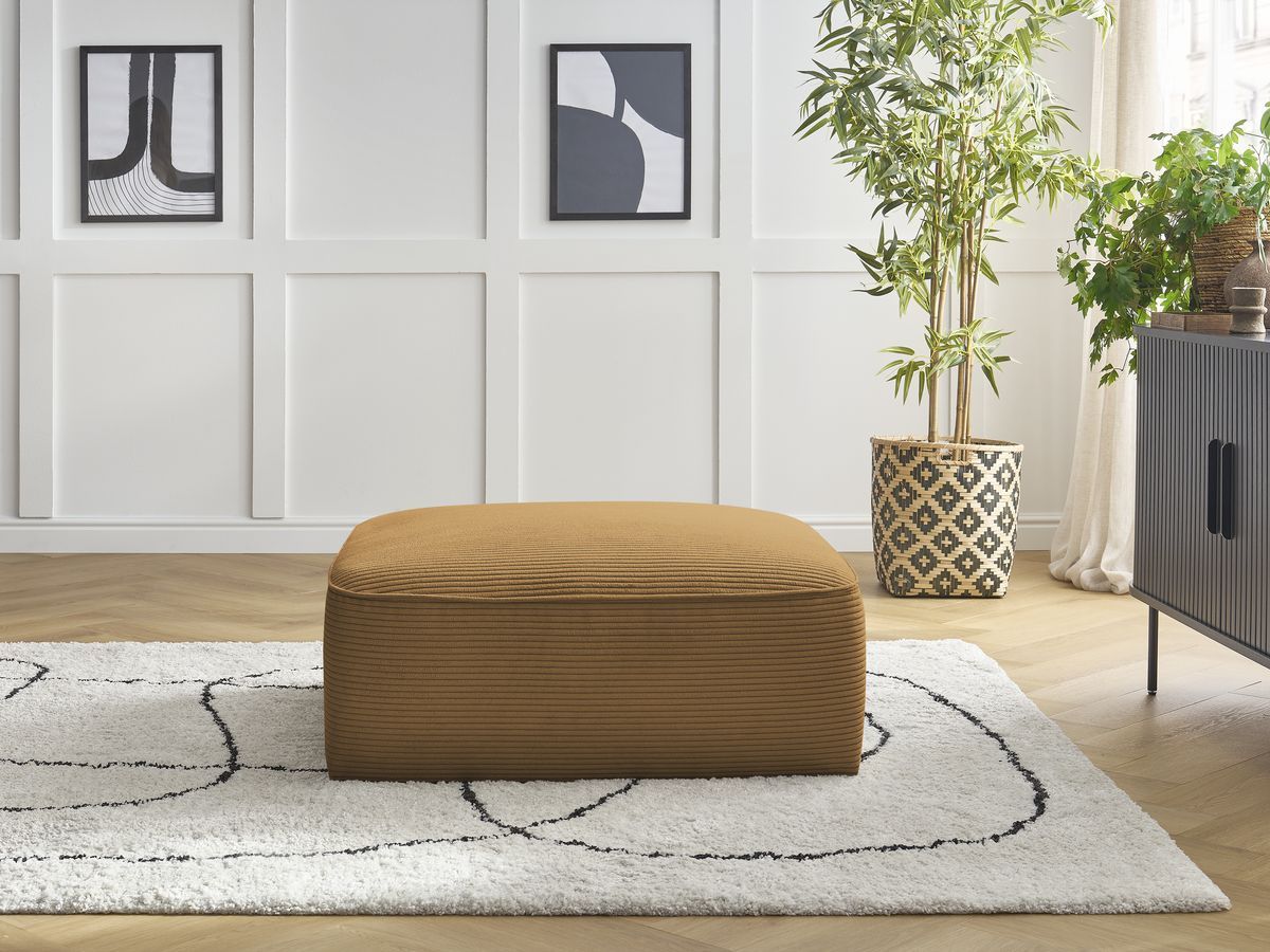 Bobochic Leopold Pouf Cordsamt Gelb
