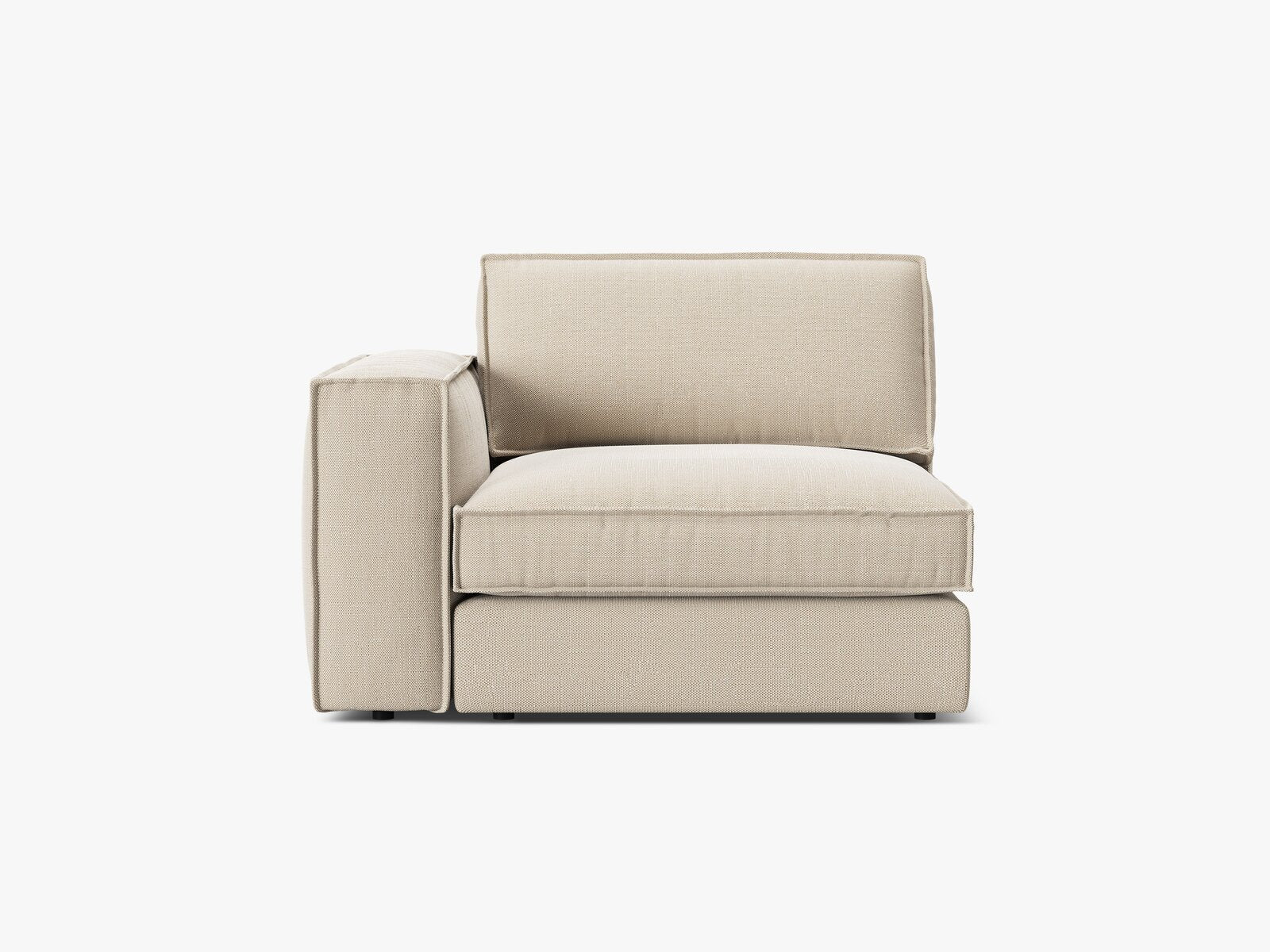 Micadoni Eckmodul mit Armlehne Pola große Version Links Strukturierter Stoff Babel Beige