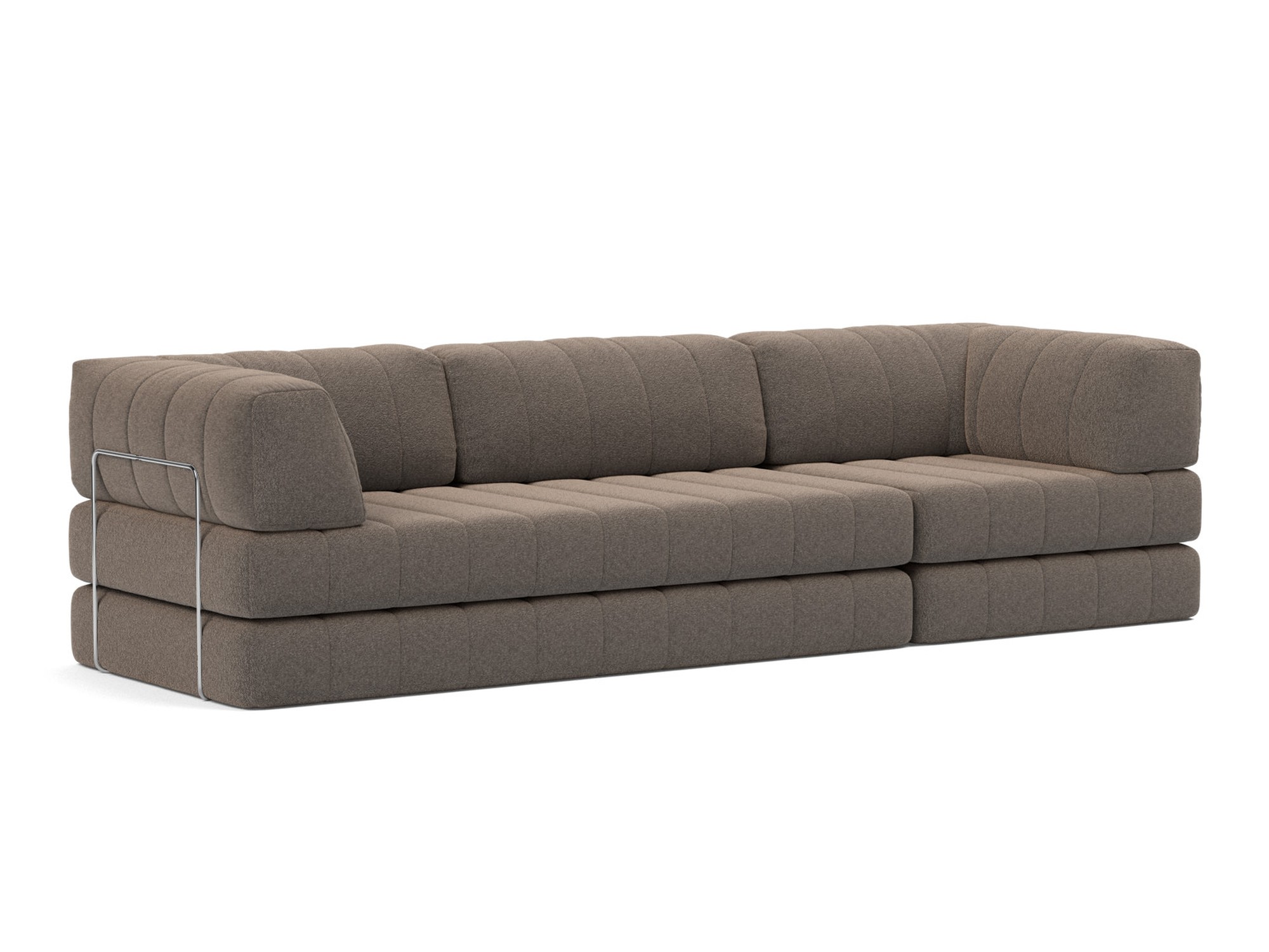 Schlafsofa CozyPad Grand mit Armlehnen Boucle Skandi 530-Taupe