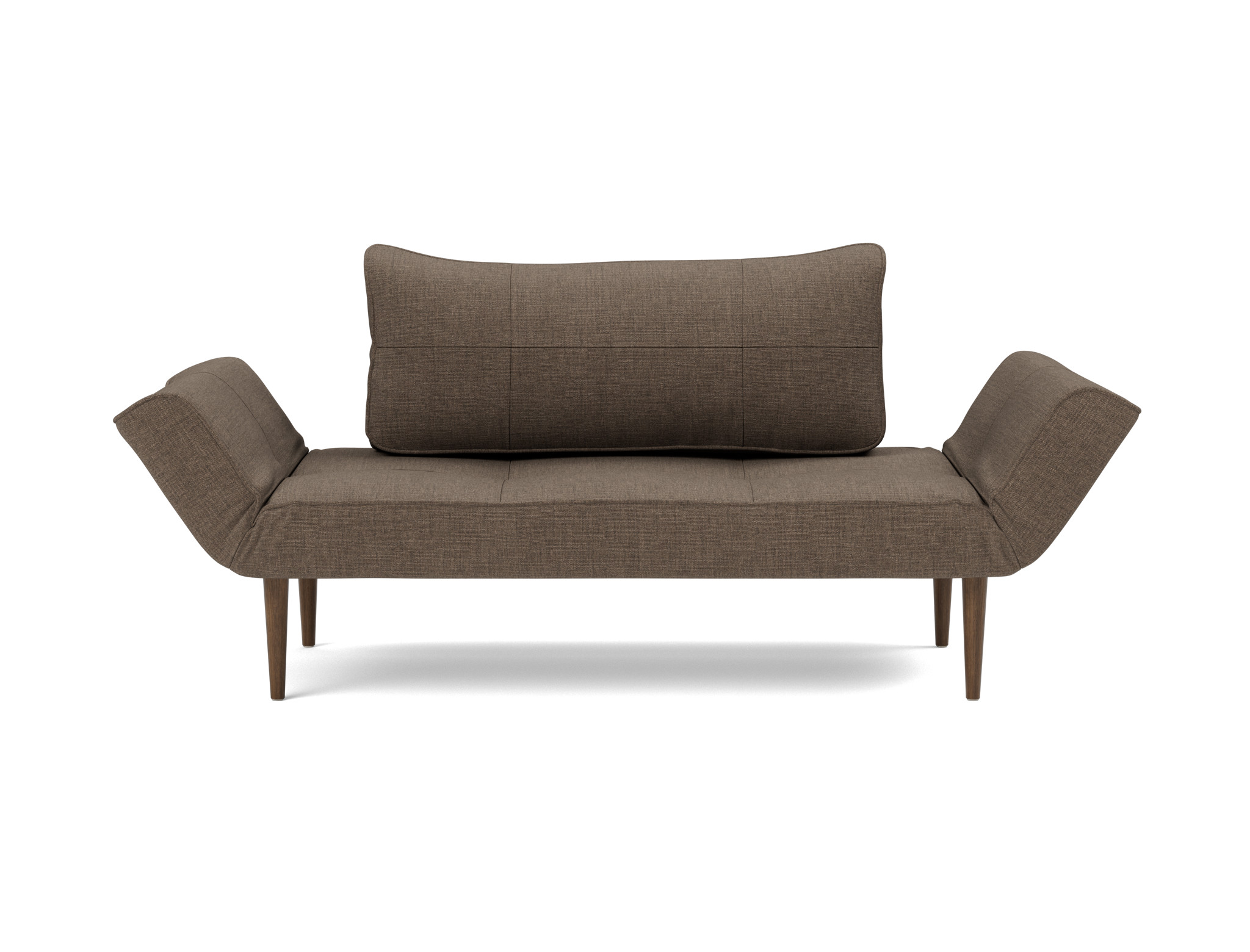 Tagesbett Zeal Chenille Esina 411-Cedar-Brown Beine Styletto Eiche dunkel