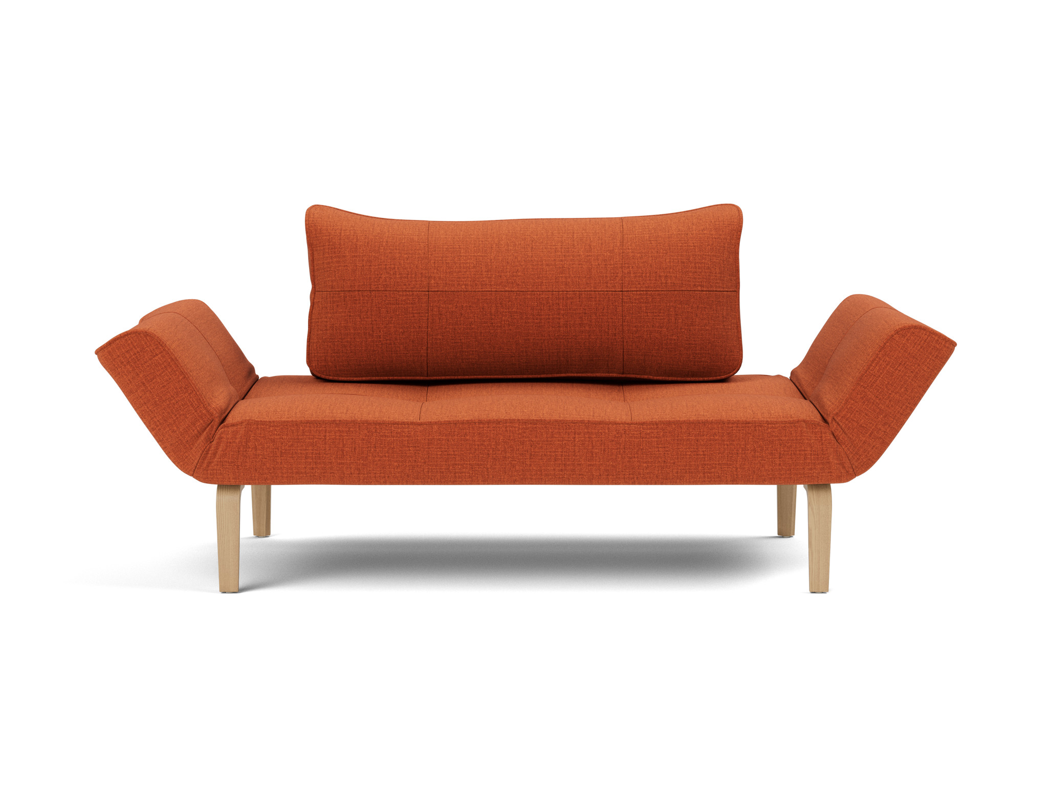 Tagesbett Zeal Chenille Esina 412-Rust-Orange Beine Bow Eiche