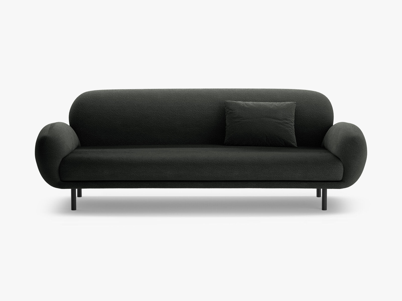 Micadoni Sofa Poppy 3-Sitzer Boucle Baloo Schwarz
