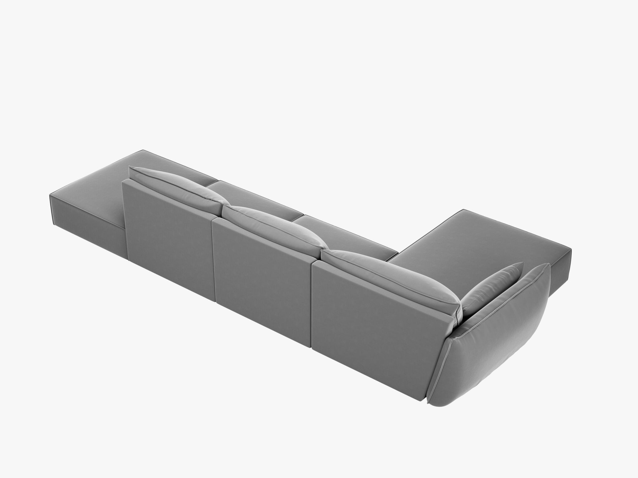 Micadoni Ecksofa Kaelle 5-Sitzer Links Samt Bluvel Grau