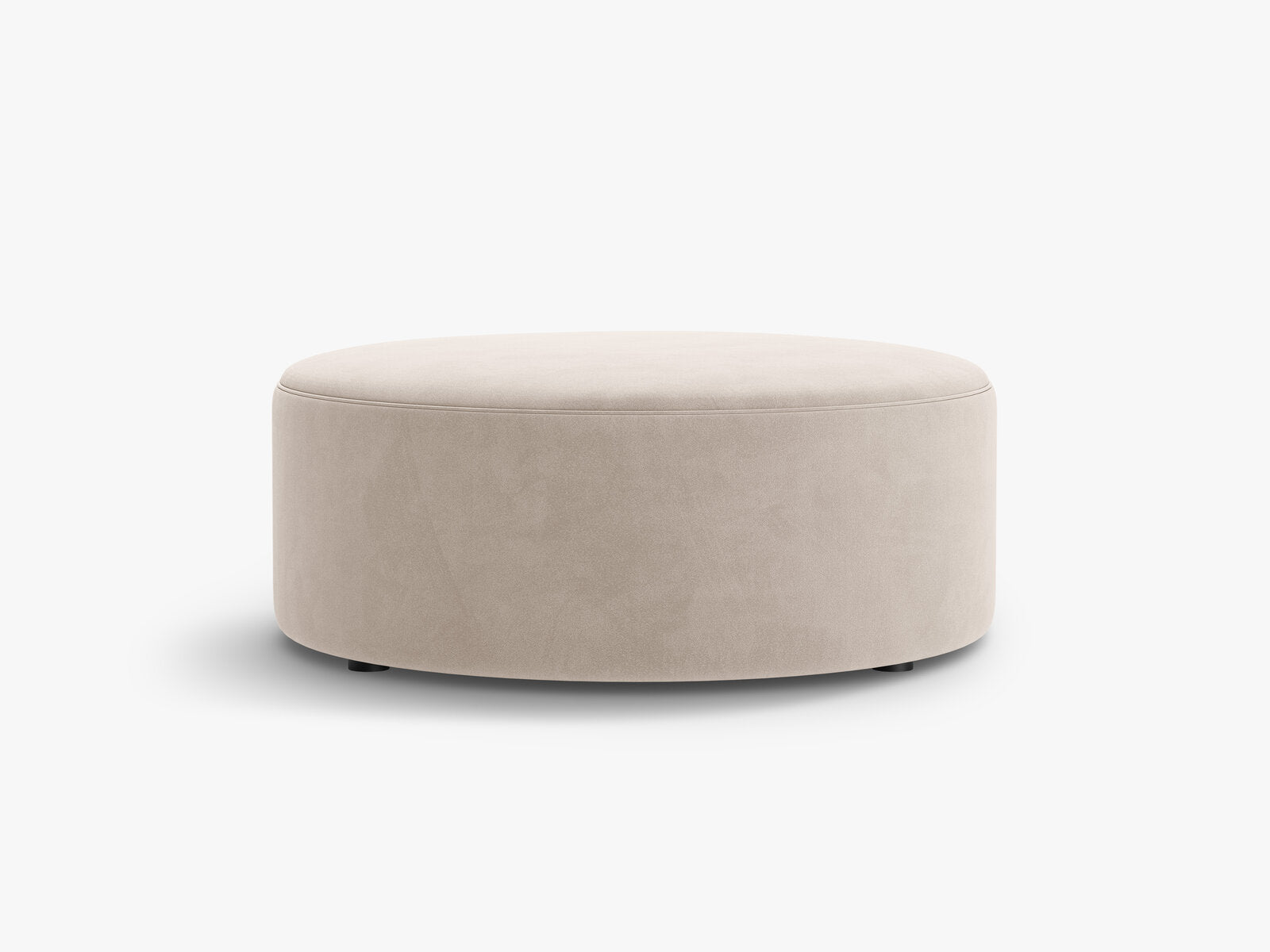 Micadoni Pouf Dia 90cm Samt Salvador Beige