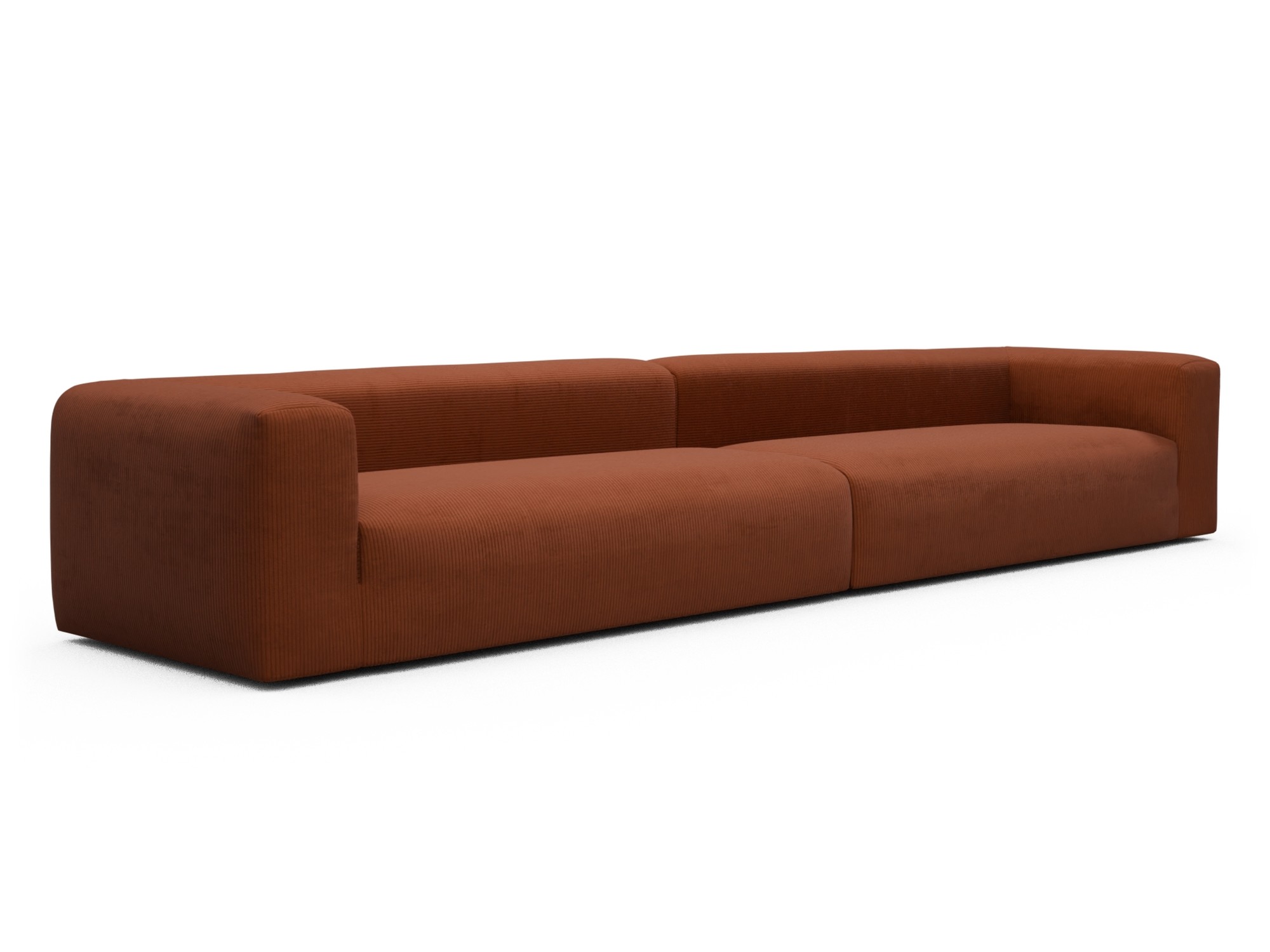 Skandi Home Modulares XXL Sofa Fred 5-Sitzer Corduroy-Burnt-Orange moebelfaktor