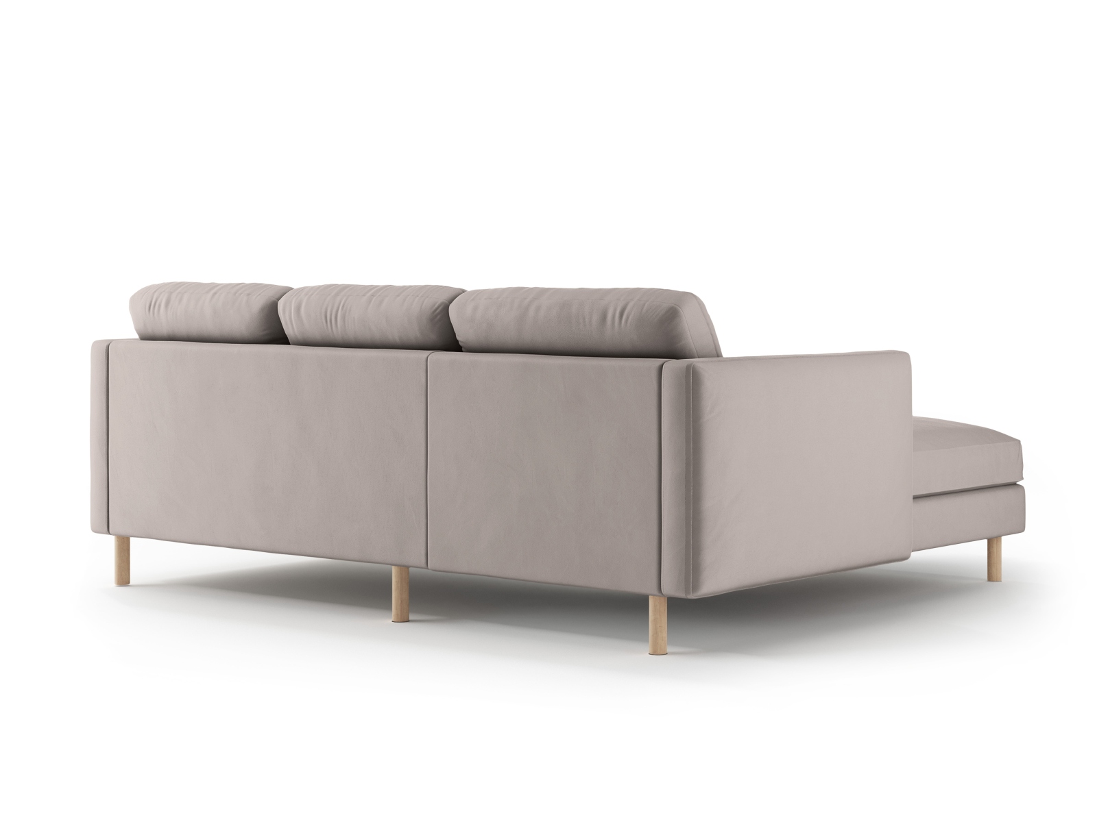 Micadoni Ecksofa Eden 3-Sitzer Links Samt Warmes Grau