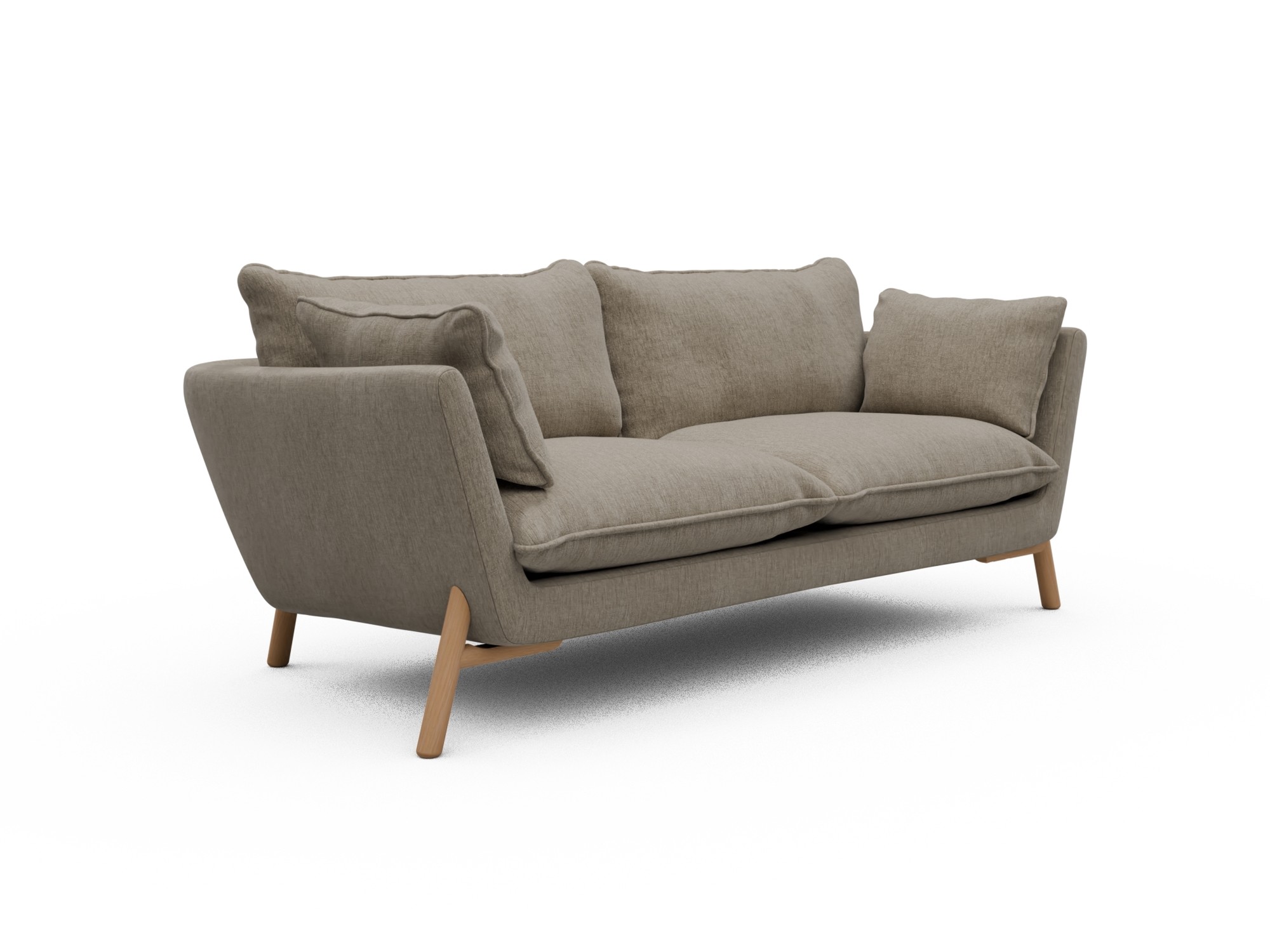 Skandi Home Sofa Emil Soft 2-Sitzer Beinfarbe Eiche Natur Smooth-Beige moebelfaktor