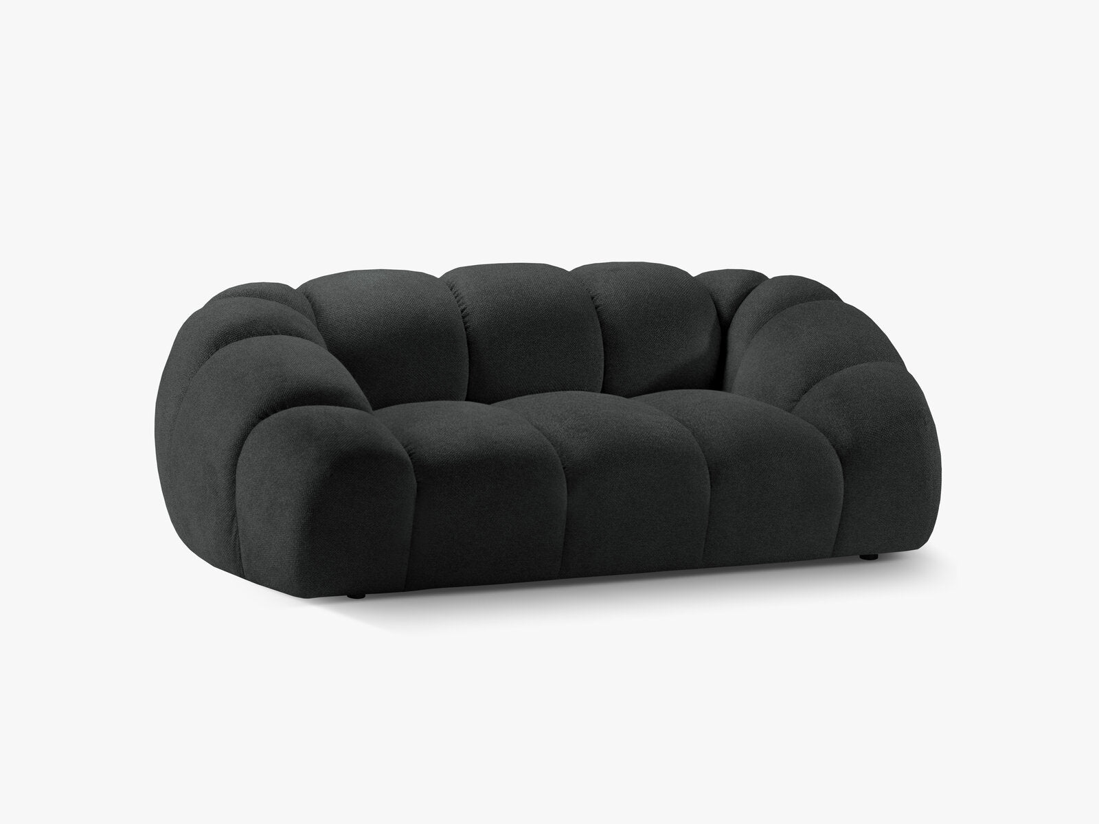Micadoni Sofa Diana 2-Sitzer Strukturierter Samtstoff Anthrazit