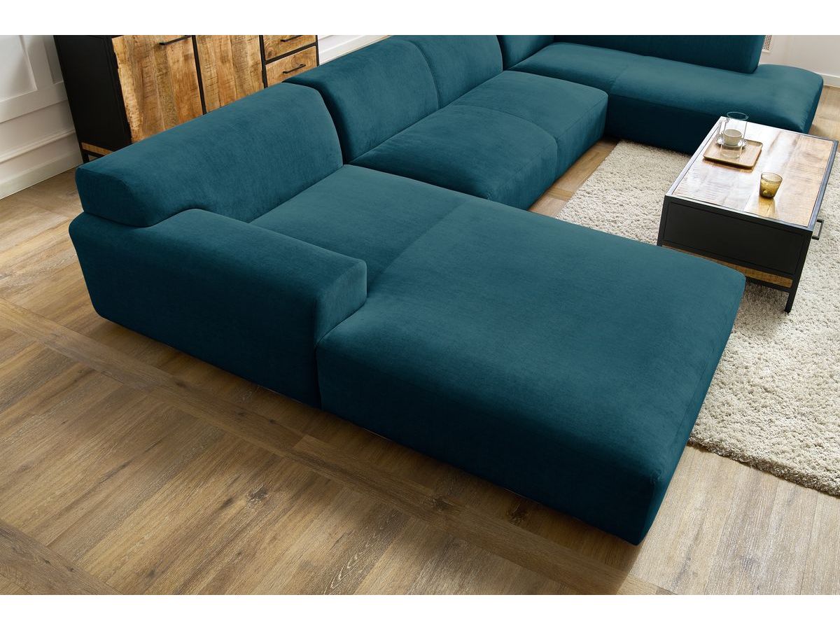 Bobochic Lavena Wohnlandschaft 399 × 220 cm Samt Dunkelblau Ecke links