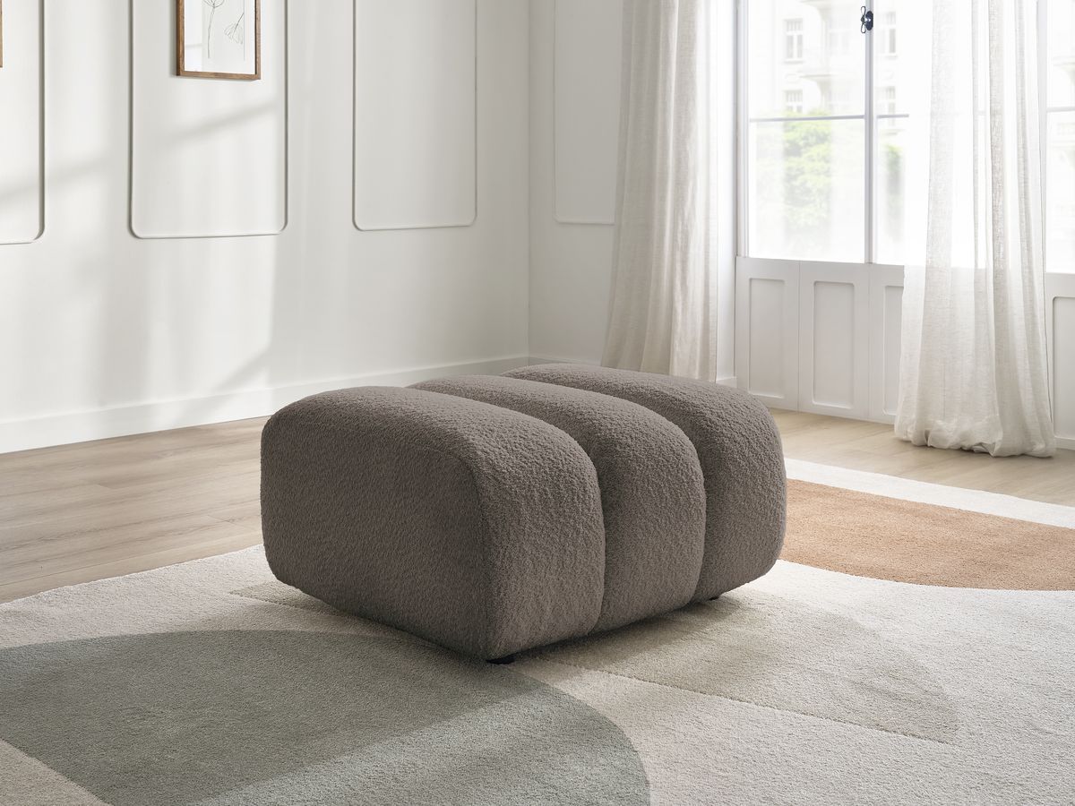 Bobochic Talia Pouf Bouclé-Stoff Braun