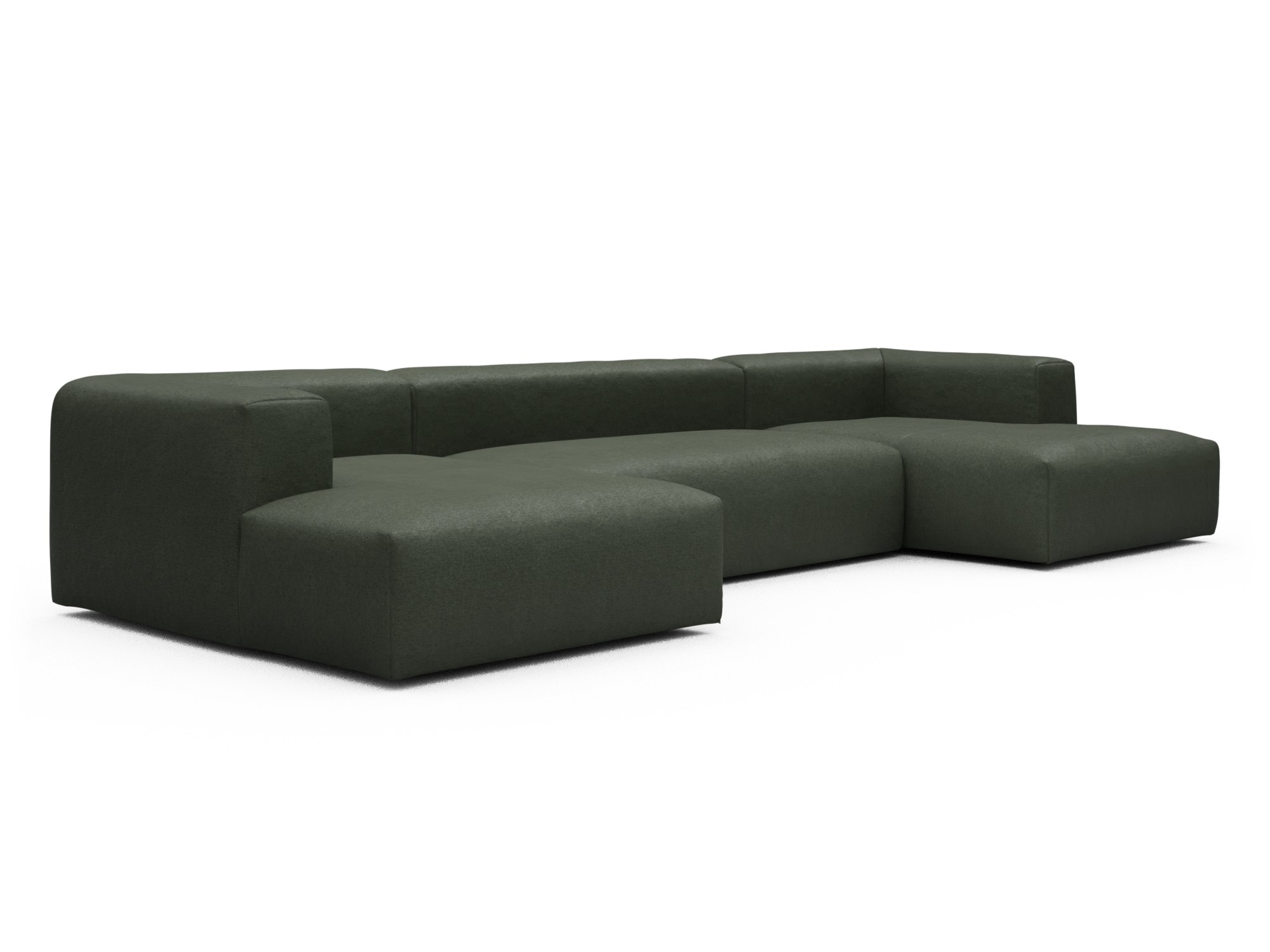 Skandi Home Wohnlandschaft Fred mit 2-Sitzer und Chaiselongue beidseitig Denari-Forest-Green moebelfaktor