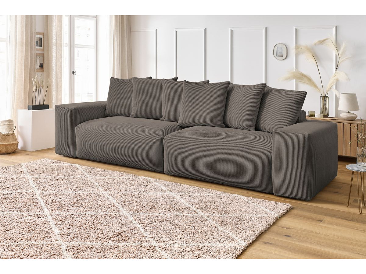 Bobochic Voltaire Sofa 4-Sitzer 320 × 124 cm Cordsamt Taupe