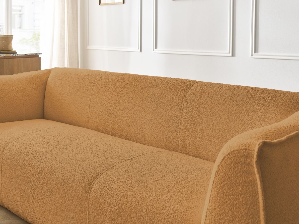Bobochic Giorgia Sofa 3-Sitzer Bouclé-Stoff Orange