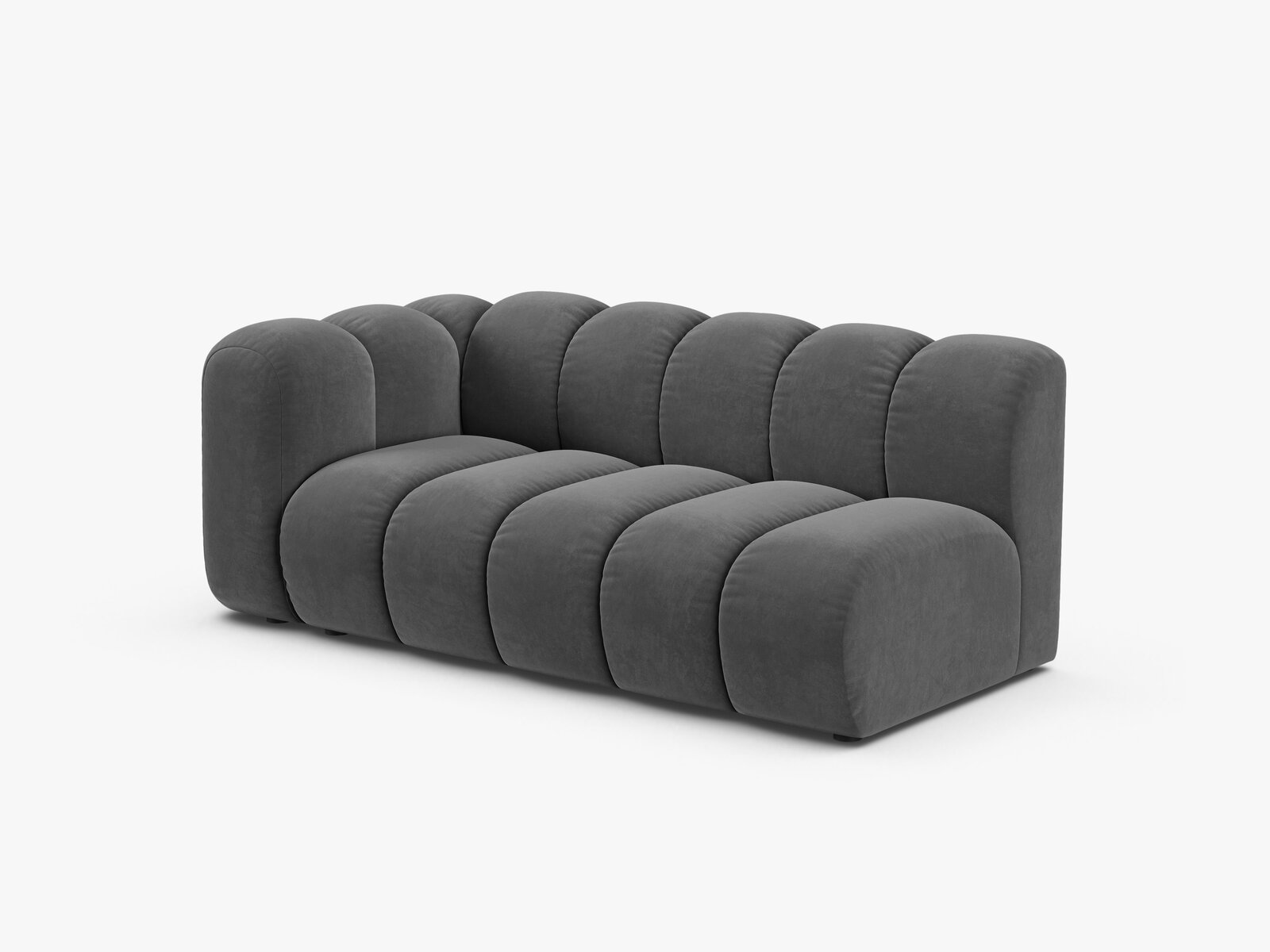Micadoni Modul Lupine 3-Sitzer Samt Venus Grau Links