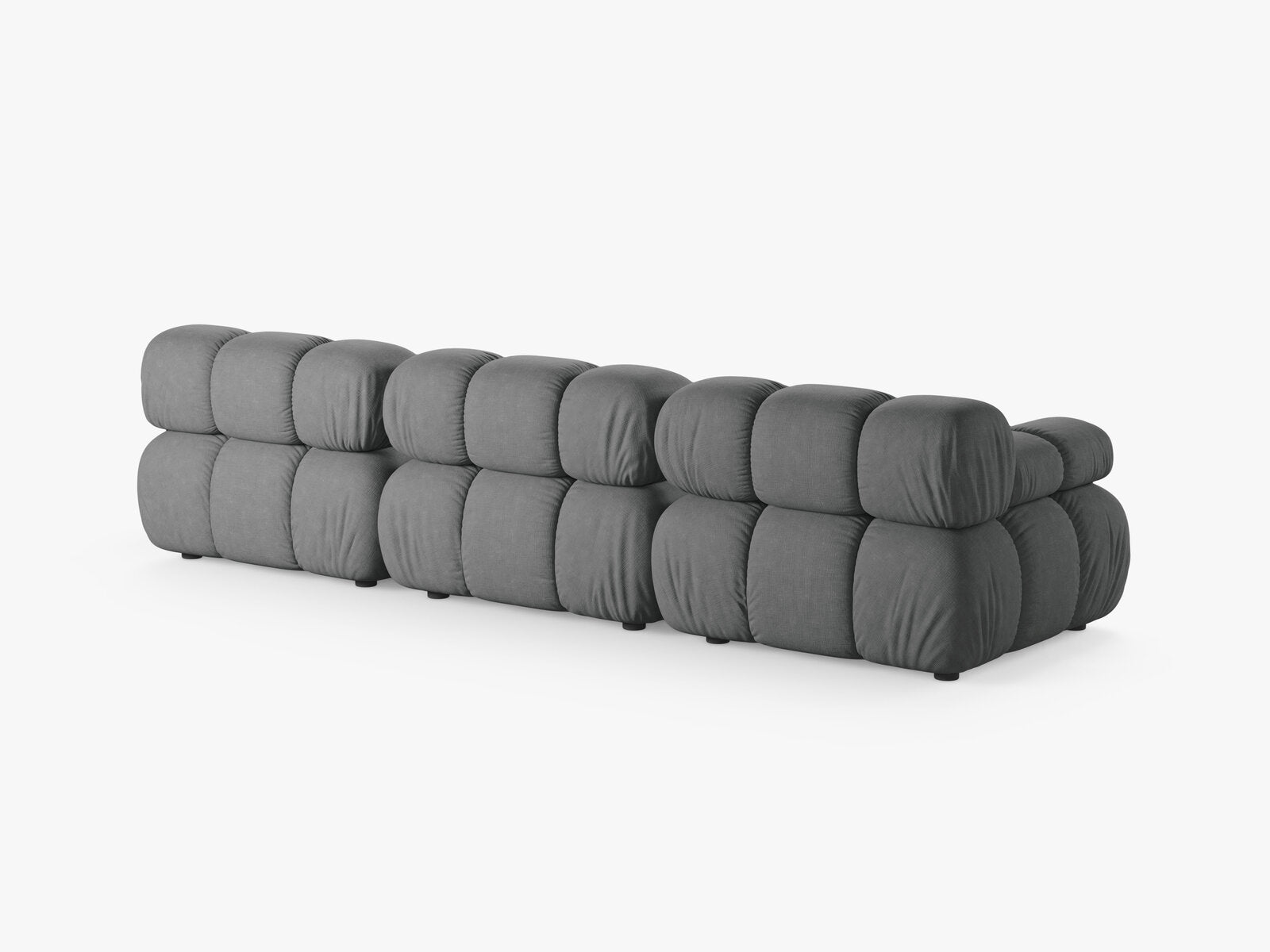 Micadoni Modulares Sofa Bellis 3-Sitzer Strukturierter Stoff Liberty Grau
