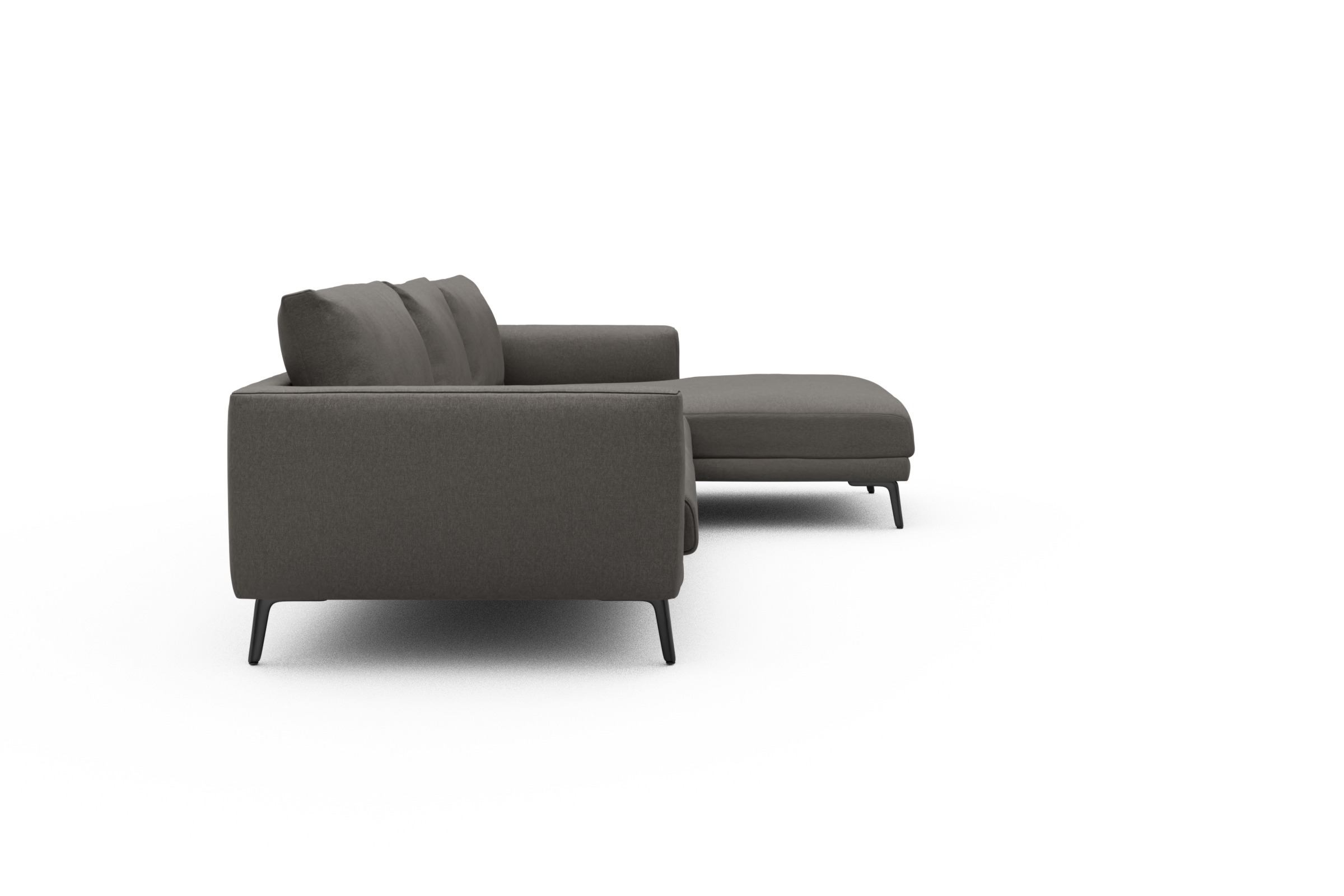 Ecksofa Karl Chaiselongue rechts mit 2,5-Sitzer Satya-Taupe