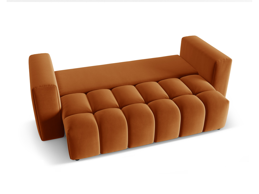 Cosmopolitan Design Schlafsofa Verona 3-Sitzer mit Bettkasten Samt Casino Terrakotta