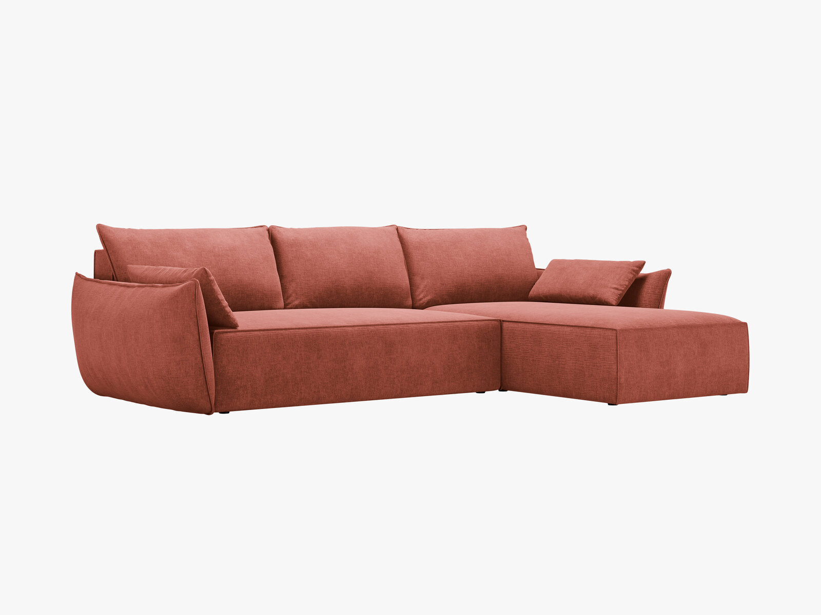Micadoni Kaelle Ecksofa 4-Sitzer mit Schlaffunktion Links Chenille Over The Horizon Terrakotta