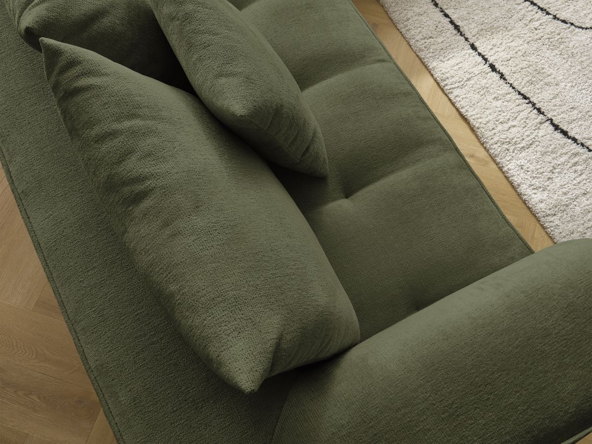 Bobochic Whesley Ecksofa Stoff Dunkelgrün Ecke rechts