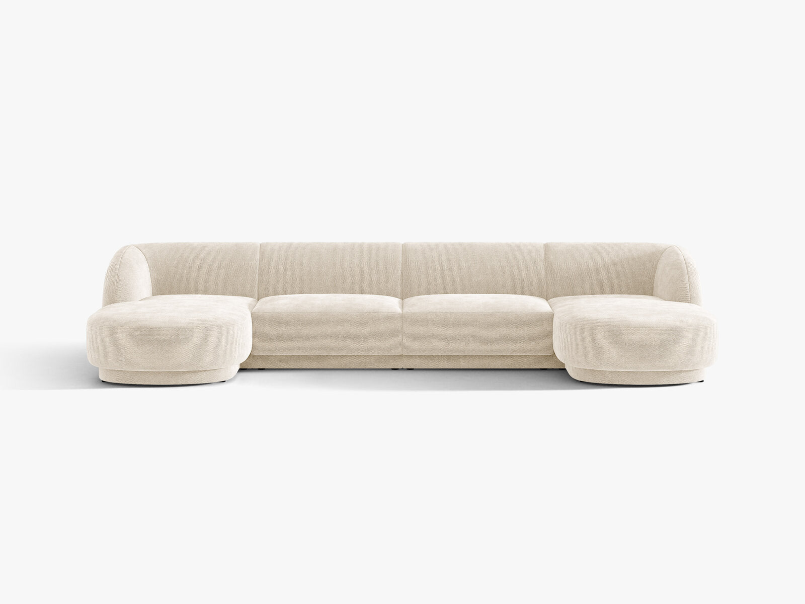 Micadoni Panorama-Sofa Miley 5-Sitzer Chenille Eden Elfenbein
