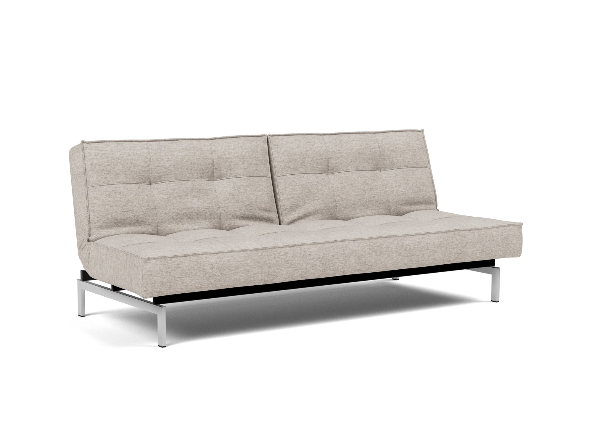 Schlafsofa Splitback Chenille Yuveno 471-Sand Beine Chrom
