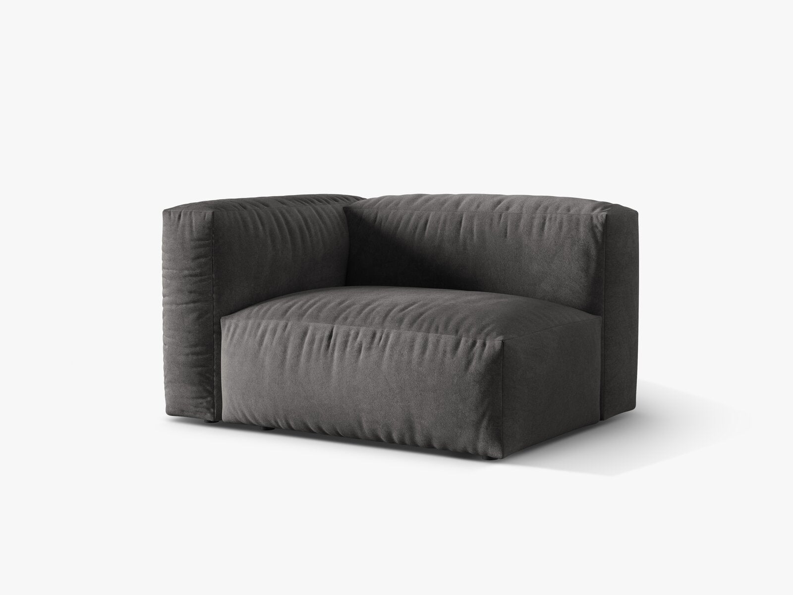 Micadoni Eckmodul Martina 1-Sitzer Links Samt Vogue Grau
