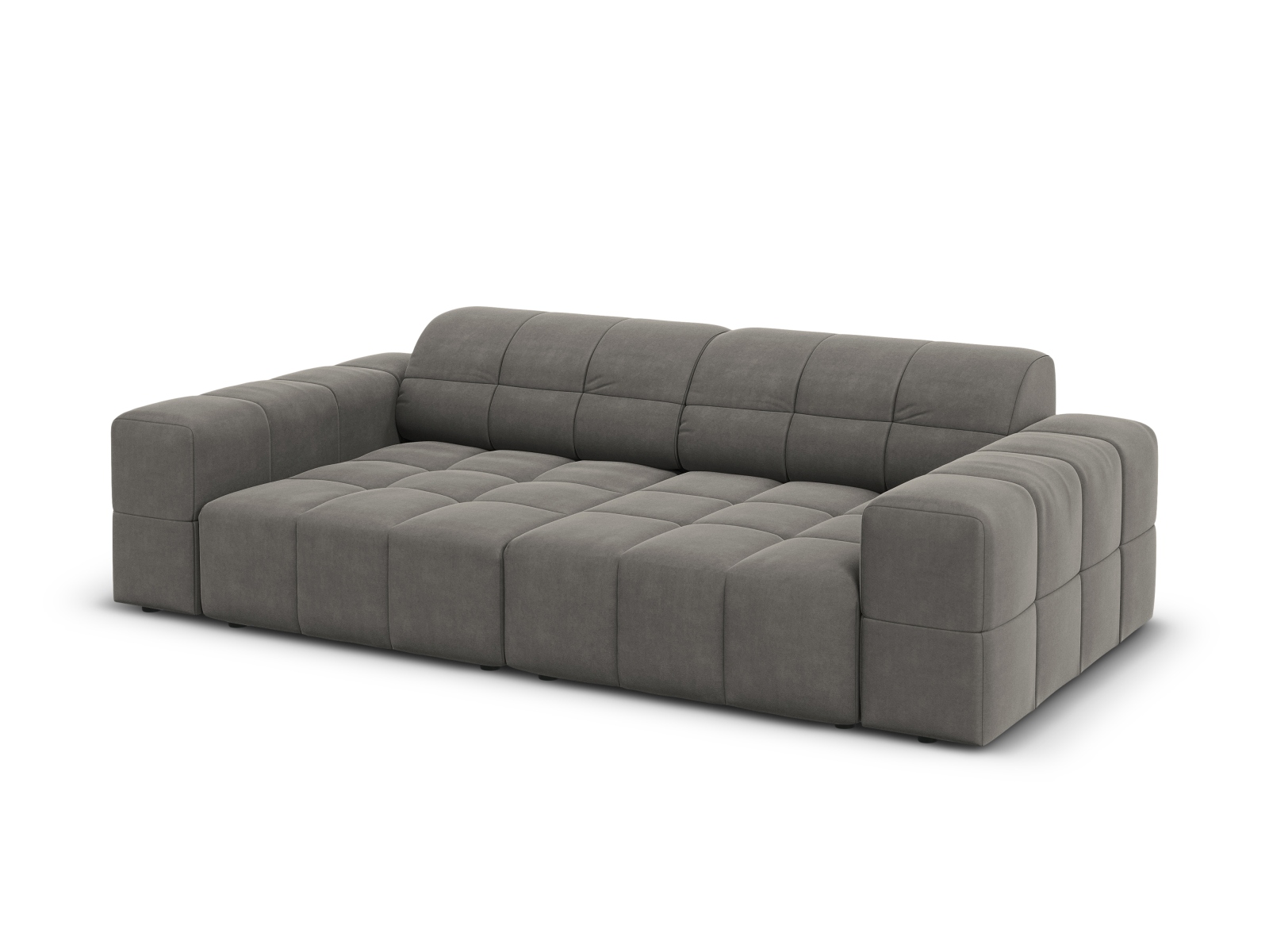 Cosmopolitan Design Sofa Chicago 3-Sitzer Samt Bluvel Hellgrau
