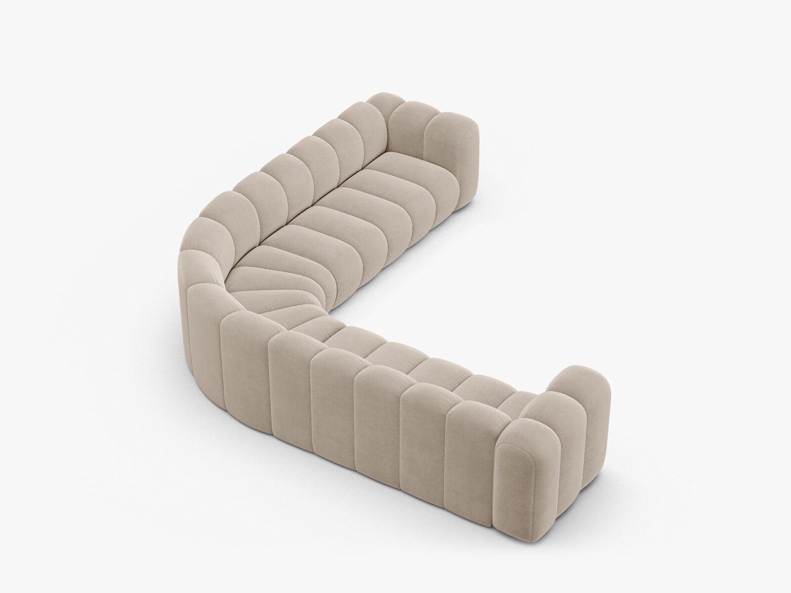 Micadoni symmetrisches Ecksofa Lupine 5-Sitzer  Samt Salvador Beige