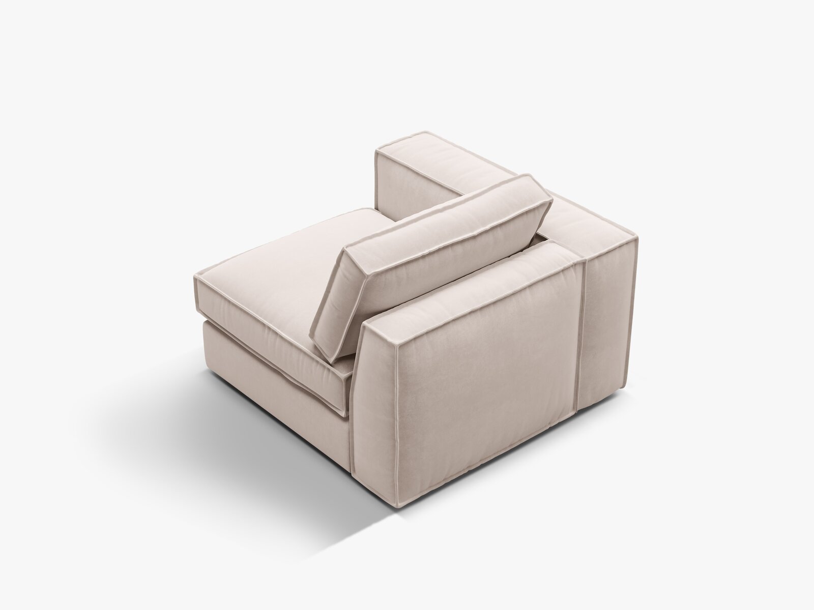 Micadoni Eckmodul mit Armlehne Pola Links Samt Salvador Beige