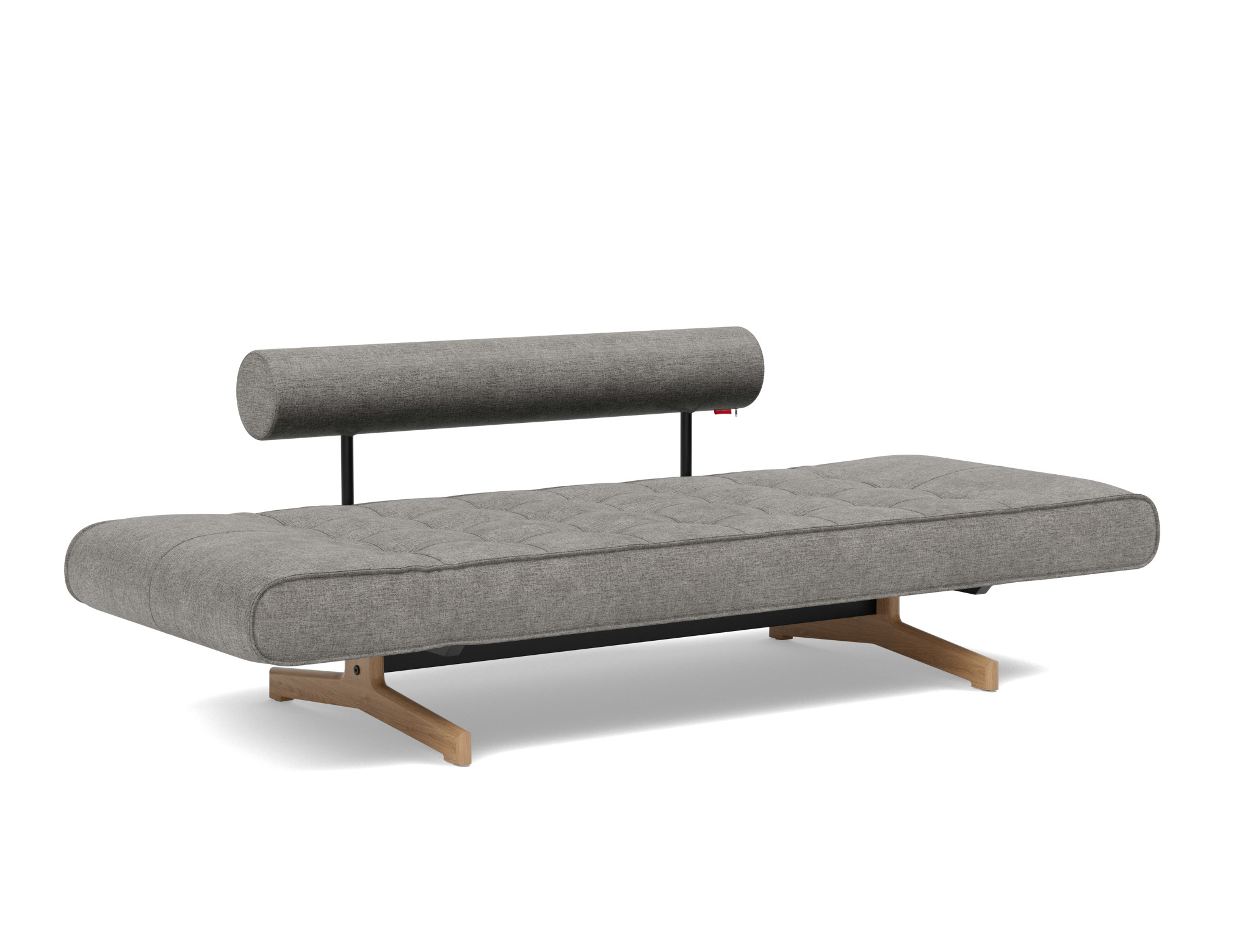 Tagesbett Ghia Flachgewebe Avella 282-Warm-Grey Beine Eiche