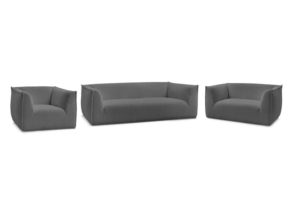 Bobochic Giorgia Sofa 5-Sitzer 534 × 100 cm Bouclé-Stoff Dunkelgrau