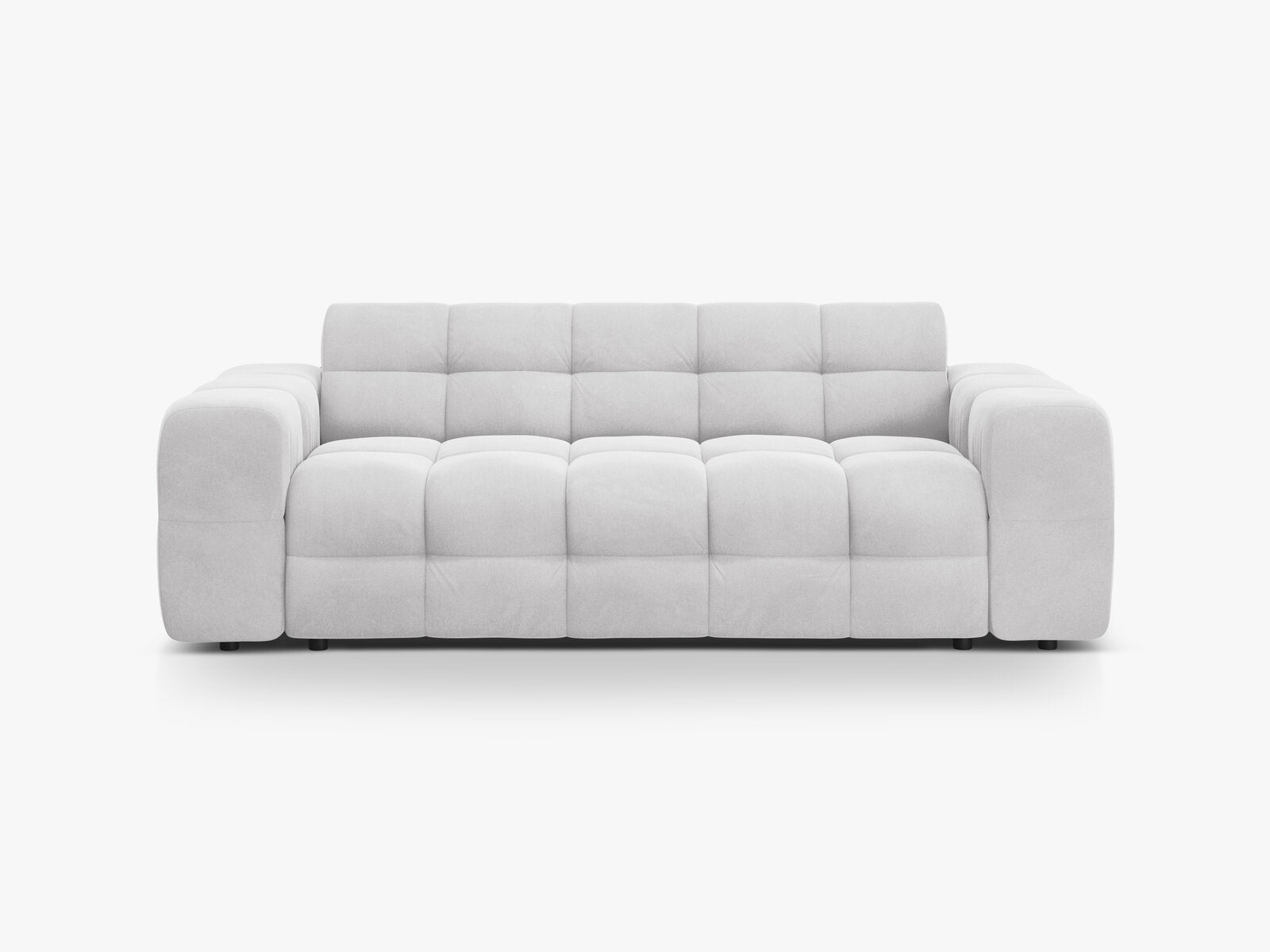 Micadoni Sofa Kendal 3-Sitzer Samt Magic Velvet Hellgrau