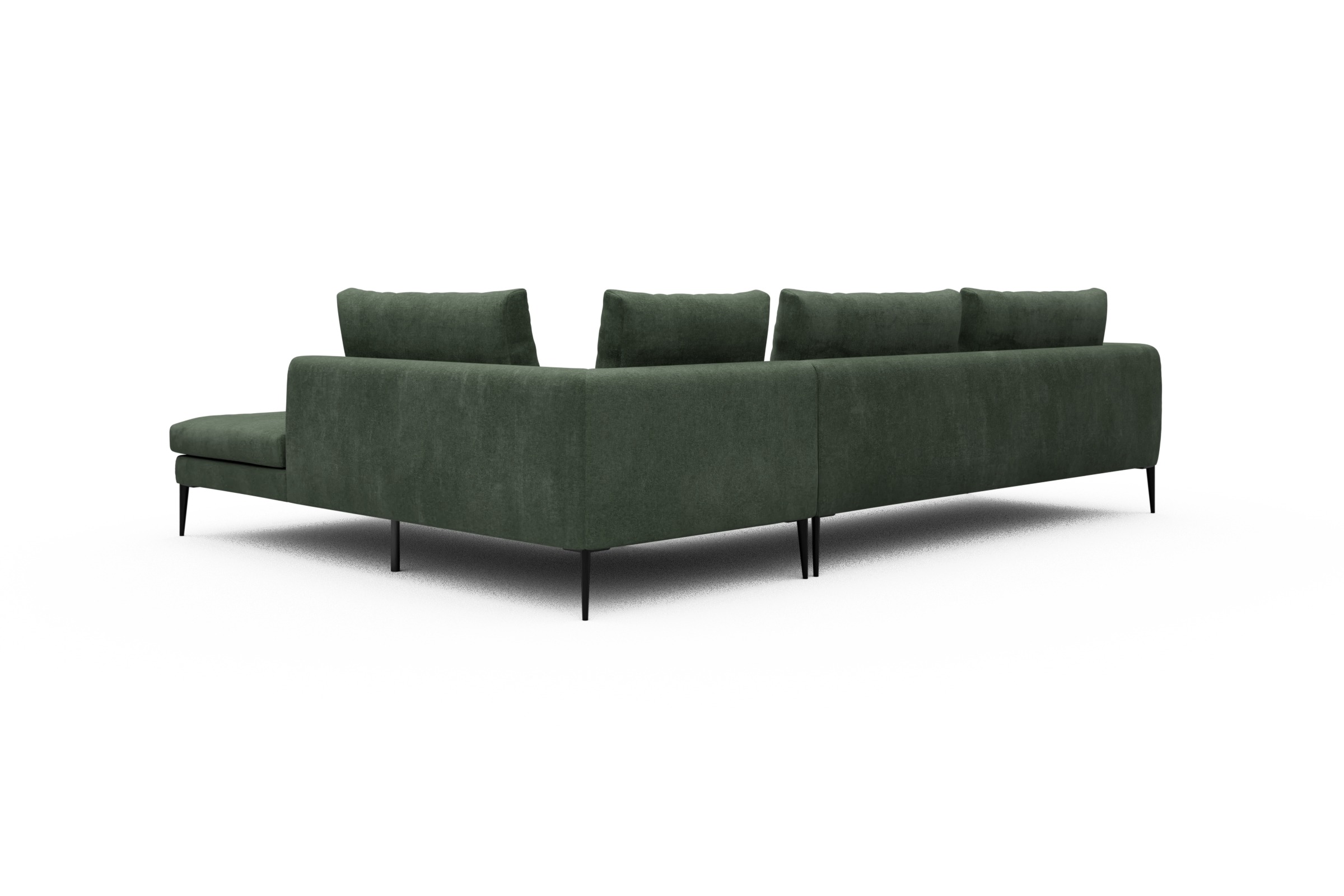 Ecksofa Paul Relax-Ecke links mit 3-Sitzer Casone-Forest-Green