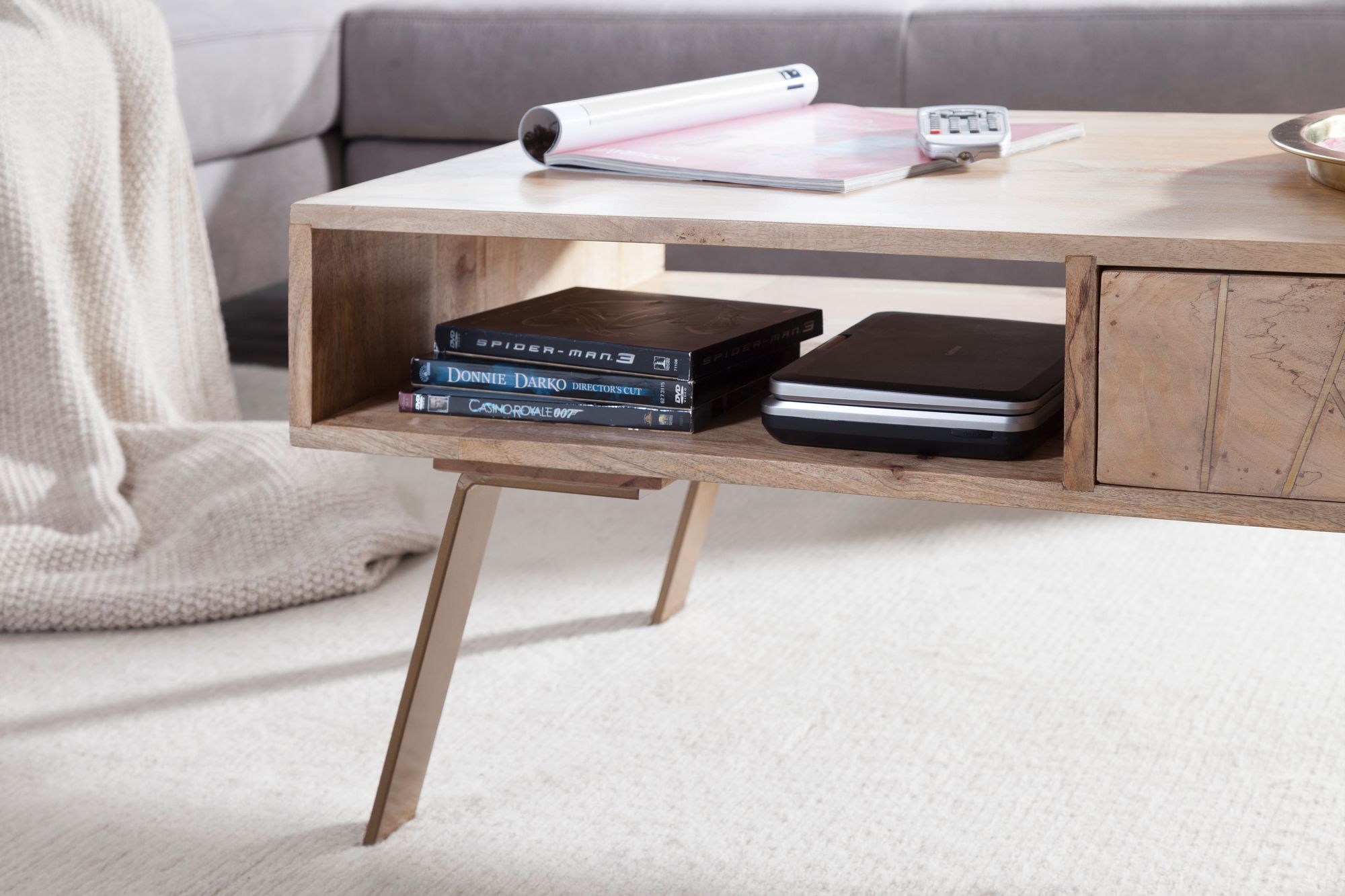 Couchtisch Dale Mango Massivholz 95 × 50 × 42 cm