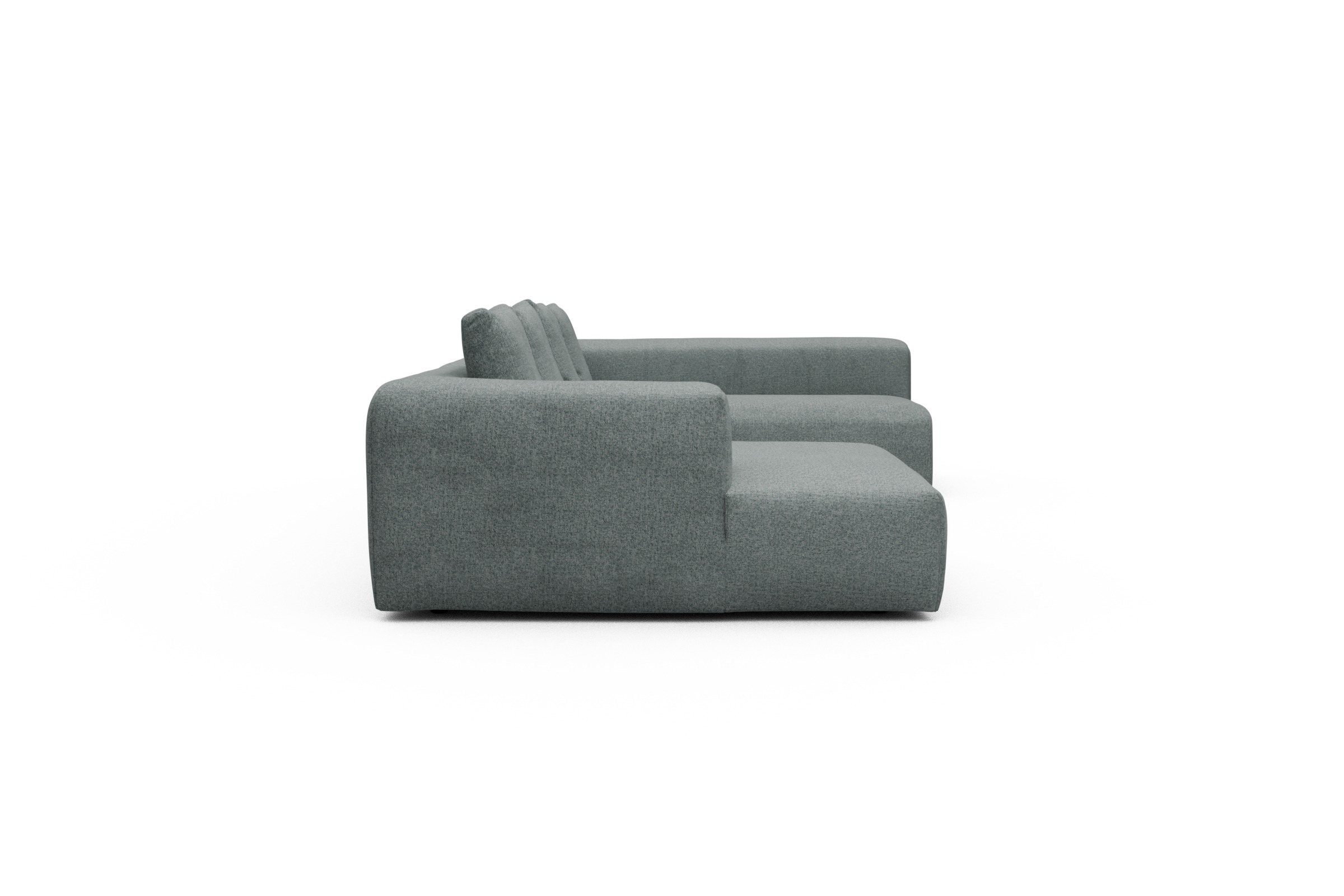 Wohnlandschaft Fred Chaiselongue links mit 2-Sitzer und lange Armlehne rechts Casone-Light-Mixed-Green