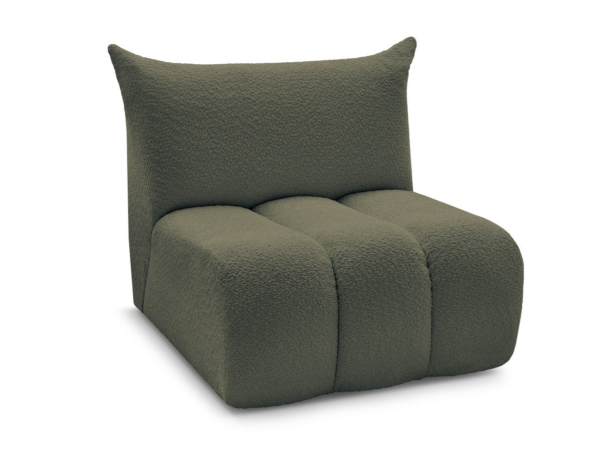Bobochic Azra Sofamodul 1-Sitzer 90 × 112 cm Bouclé-Stoff Grün