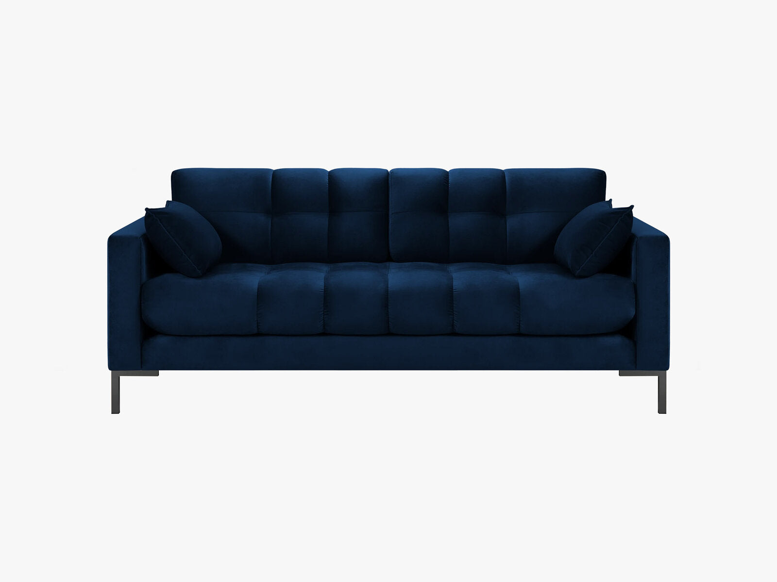 Micadoni Sofa Mamaia 2-Sitzer Samt Bluvel Königsblau schwarze Beine