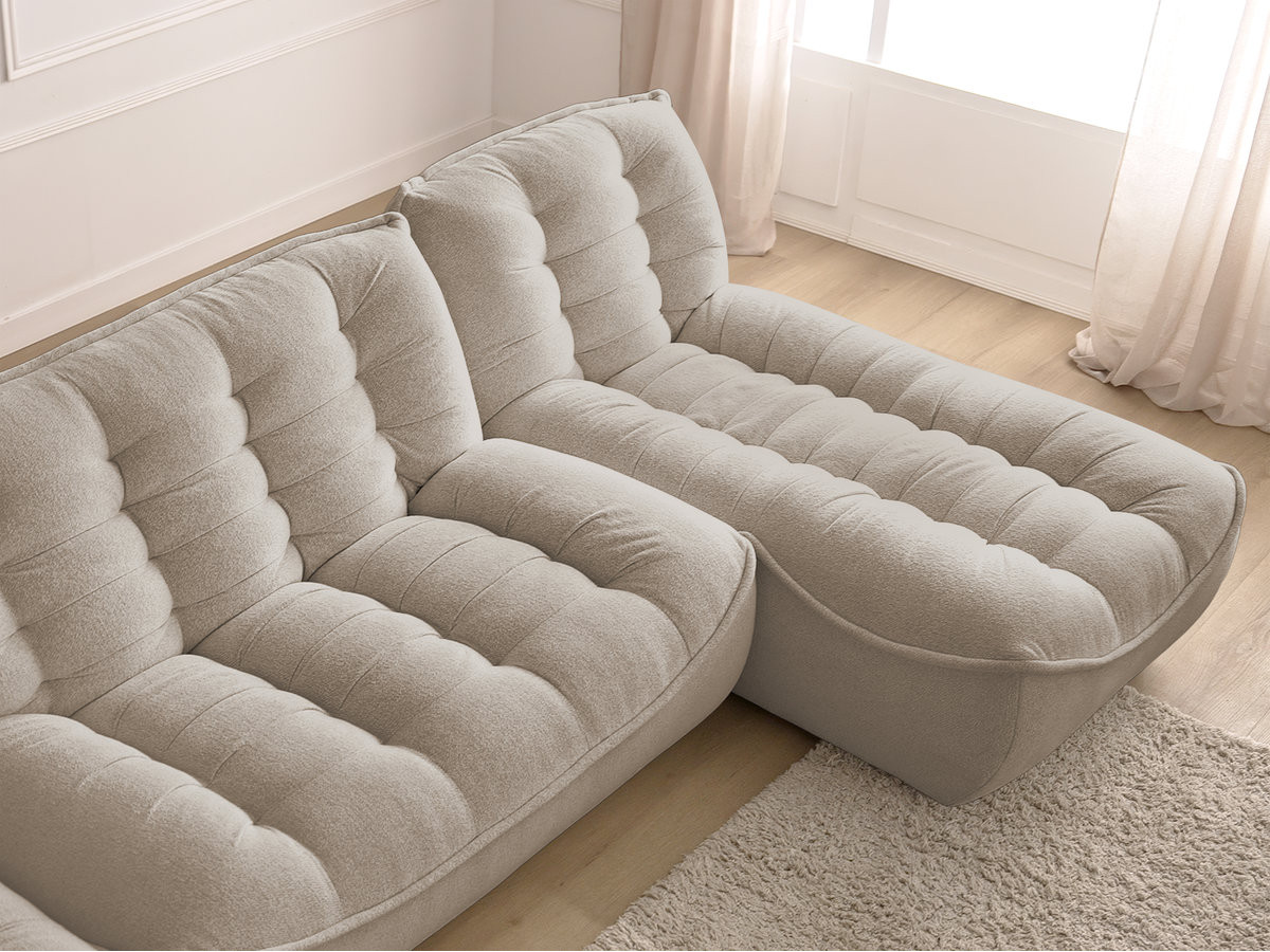 Bobochic Serena Ecksofa Melange-Stoff Taupe