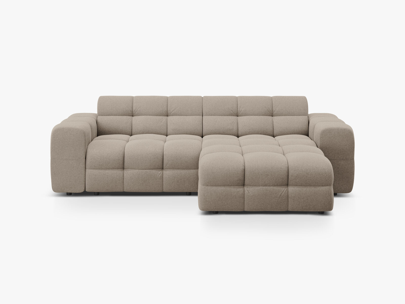 Micadoni Ecksofa Kendal 4-Sitzer Rechts Strukturierter Stoff Dunkelbeige